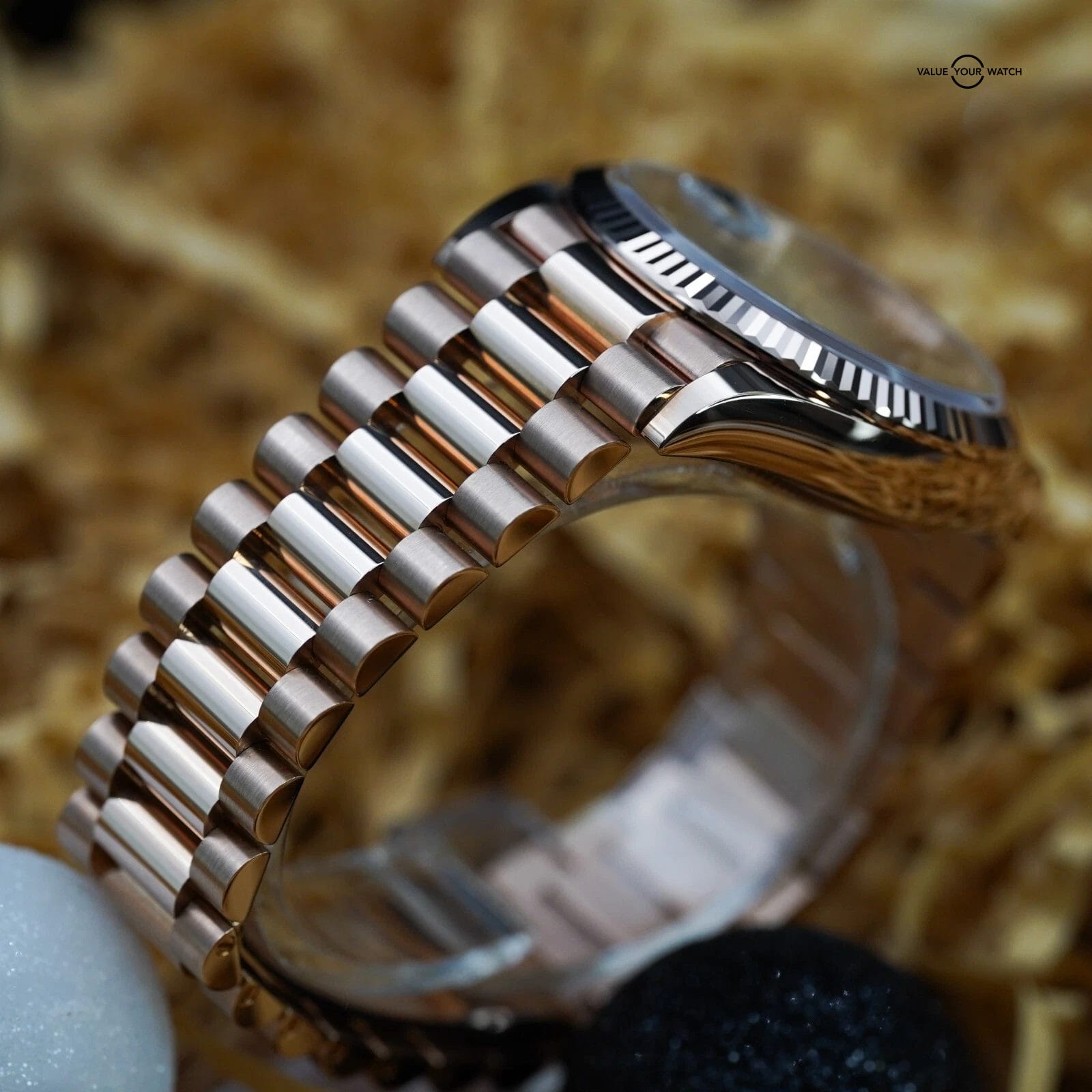 Rolex Day Date President 128235 - Eisenkiesel Diamond 18k Rose Gold 36 COMPLETE - Image 11