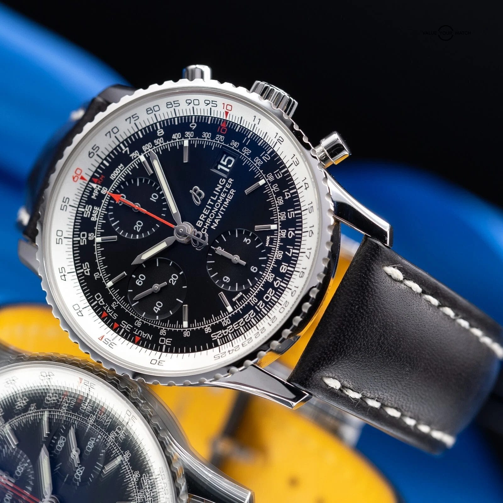 Breitling Navitimer Chronograph Black Dial Mens 41mm Watch A13324 Complete Set - Image 8