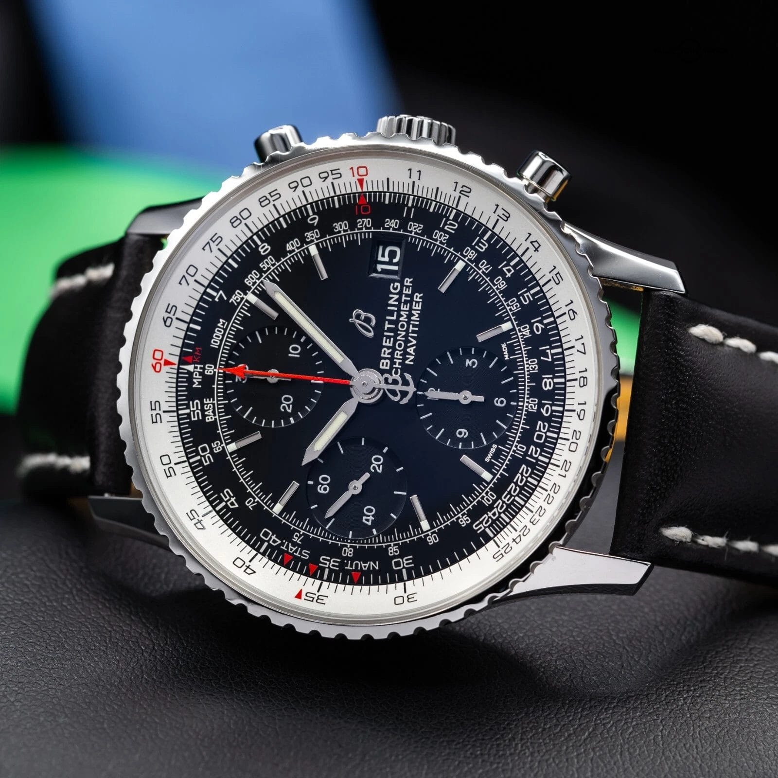 Breitling Navitimer Chronograph Black Dial Mens 41mm Watch A13324 Complete Set - Image 11