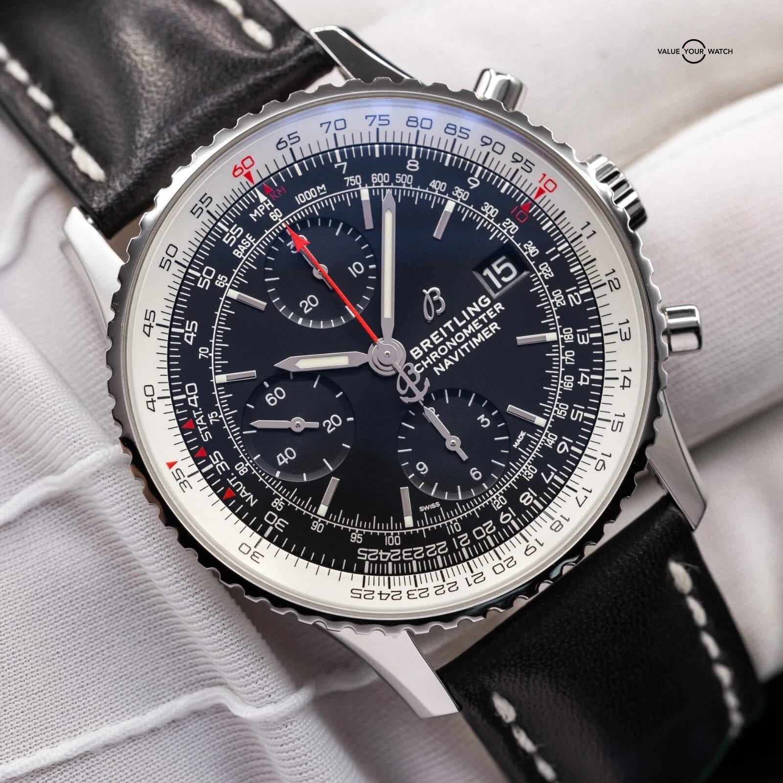 Breitling Navitimer Chronograph Black Dial Mens 41mm Watch A13324 Complete Set - Image 15