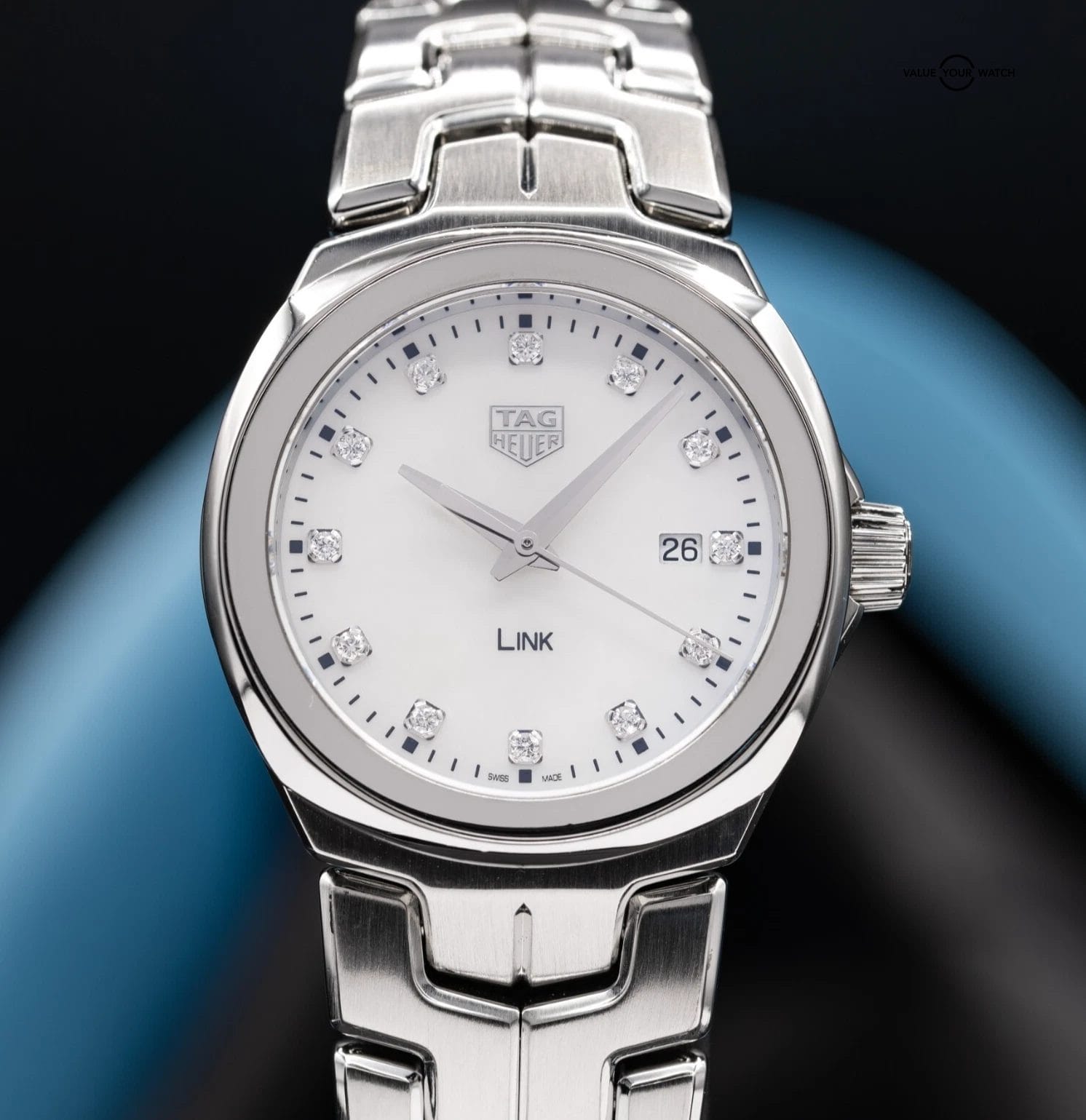 TAG Heuer Link Lady Mother of Pearl & Diamonds Women's Watch 32mm WBC1312.BA0600 - Image 3