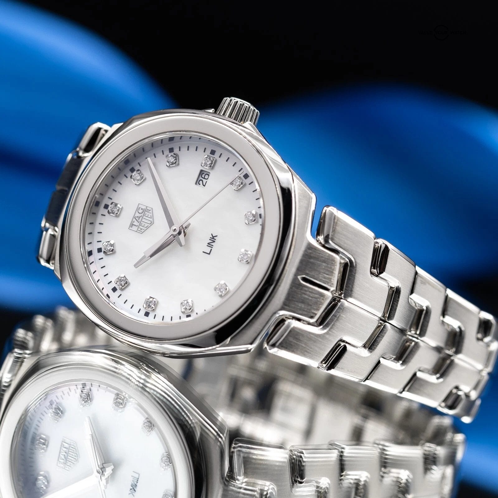 TAG Heuer Link Lady Mother of Pearl & Diamonds Women's Watch 32mm WBC1312.BA0600 - Image 11