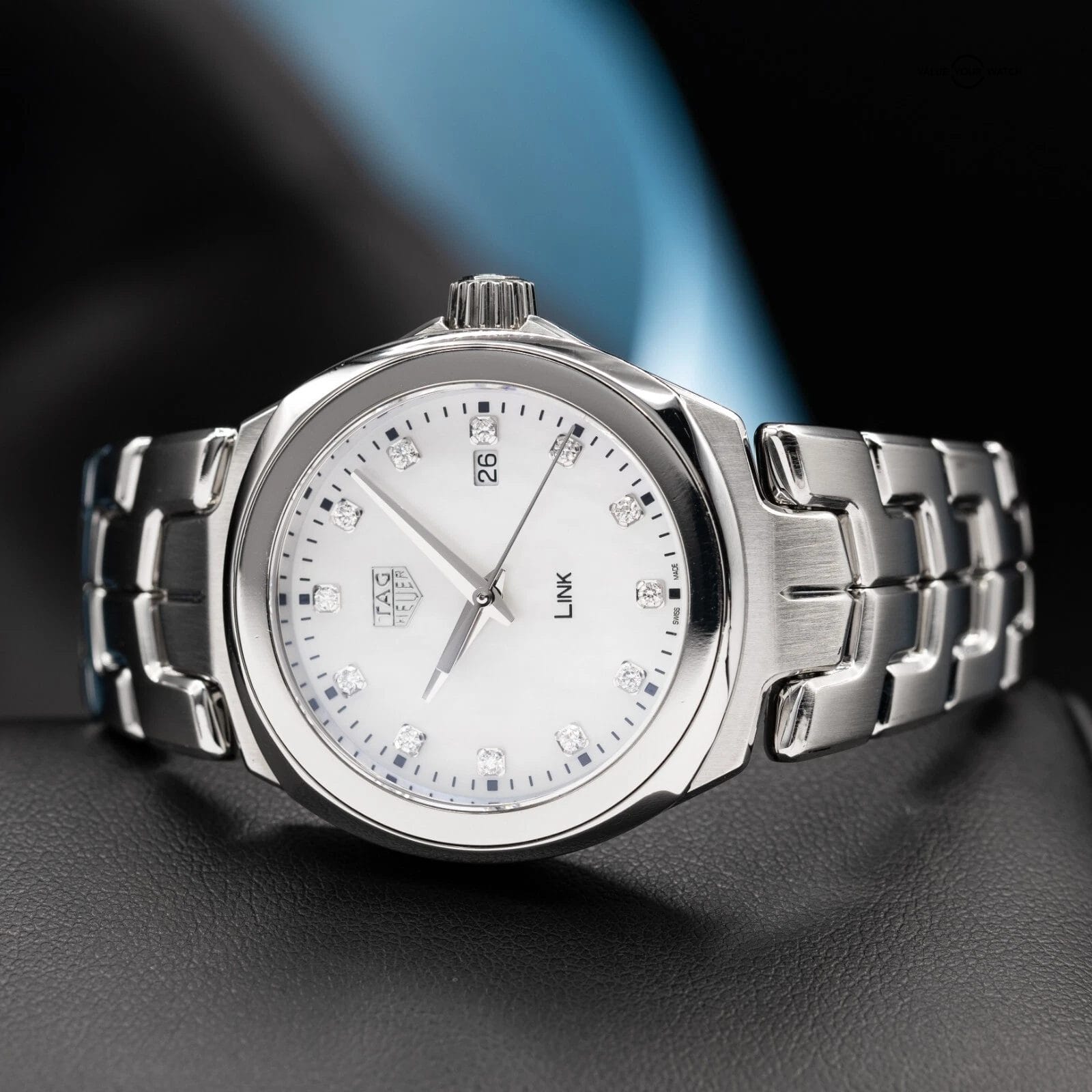 TAG Heuer Link Lady Mother of Pearl & Diamonds Women's Watch 32mm WBC1312.BA0600 - Image 14