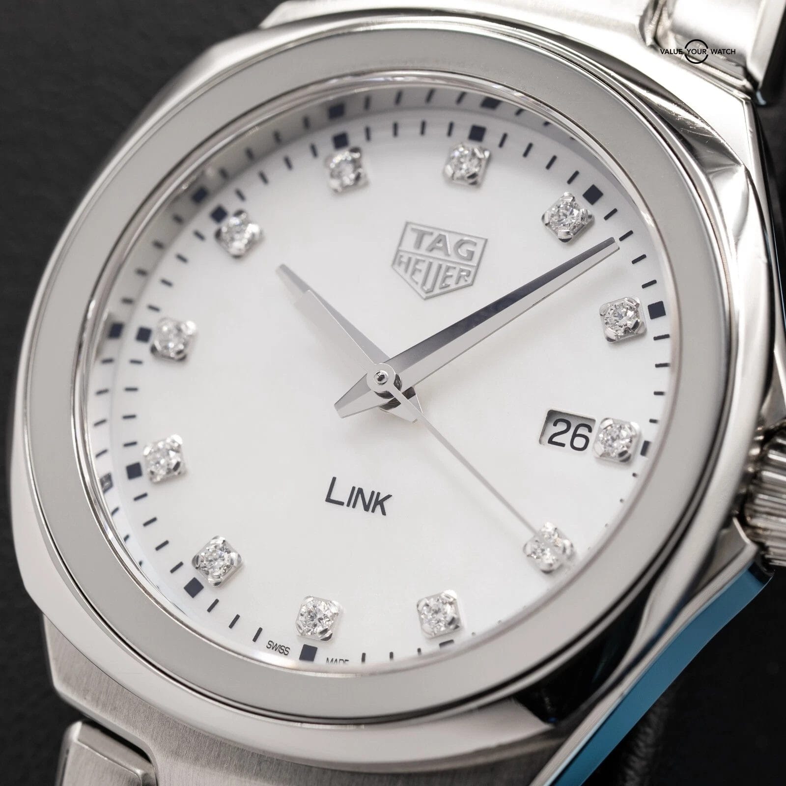 TAG Heuer Link Lady Mother of Pearl & Diamonds Women's Watch 32mm WBC1312.BA0600 - Image 15