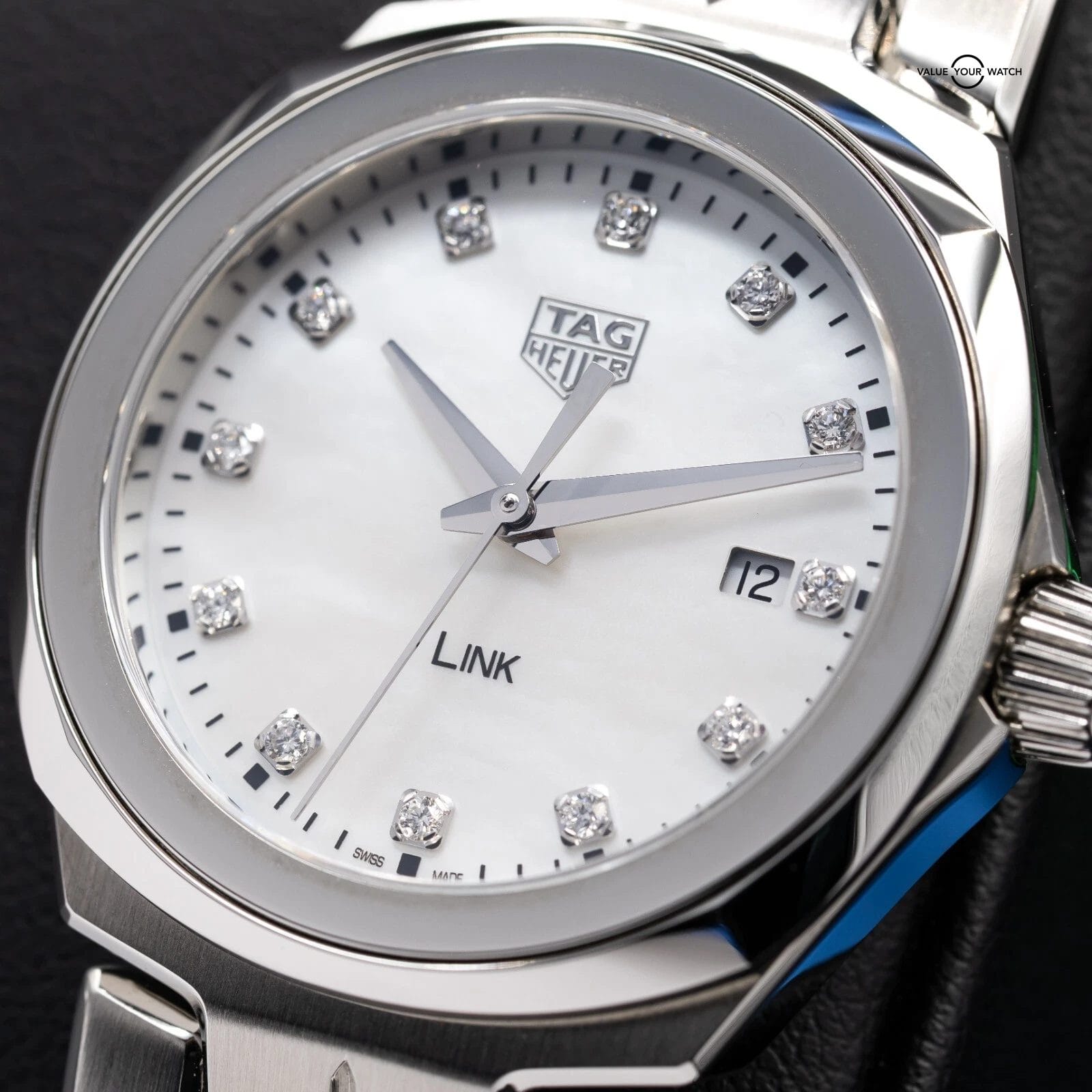 TAG Heuer Link Lady Mother of Pearl & Diamonds Women's Watch 32mm WBC1312.BA0600 - Image 7