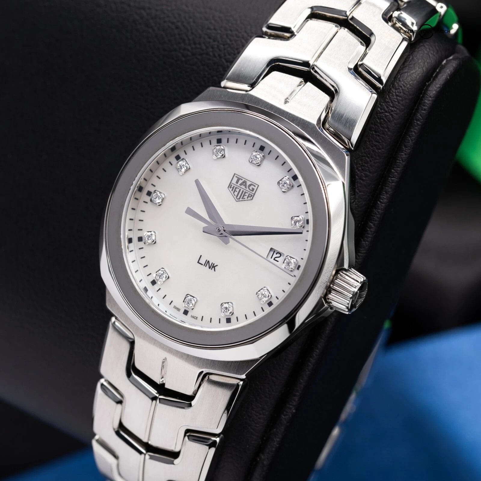 TAG Heuer Link Lady Mother of Pearl & Diamonds Women's Watch 32mm WBC1312.BA0600 - Image 8