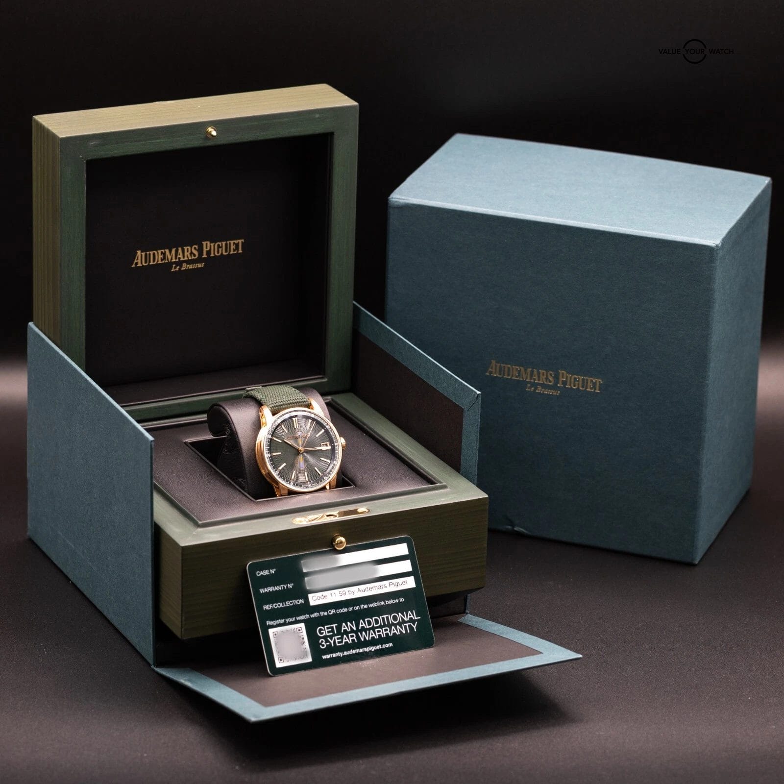 Audemars Piguet Code 11.59 18K Rose Gold Green Men's Watch -15210OR.OO.A056KB.01 - Image 2