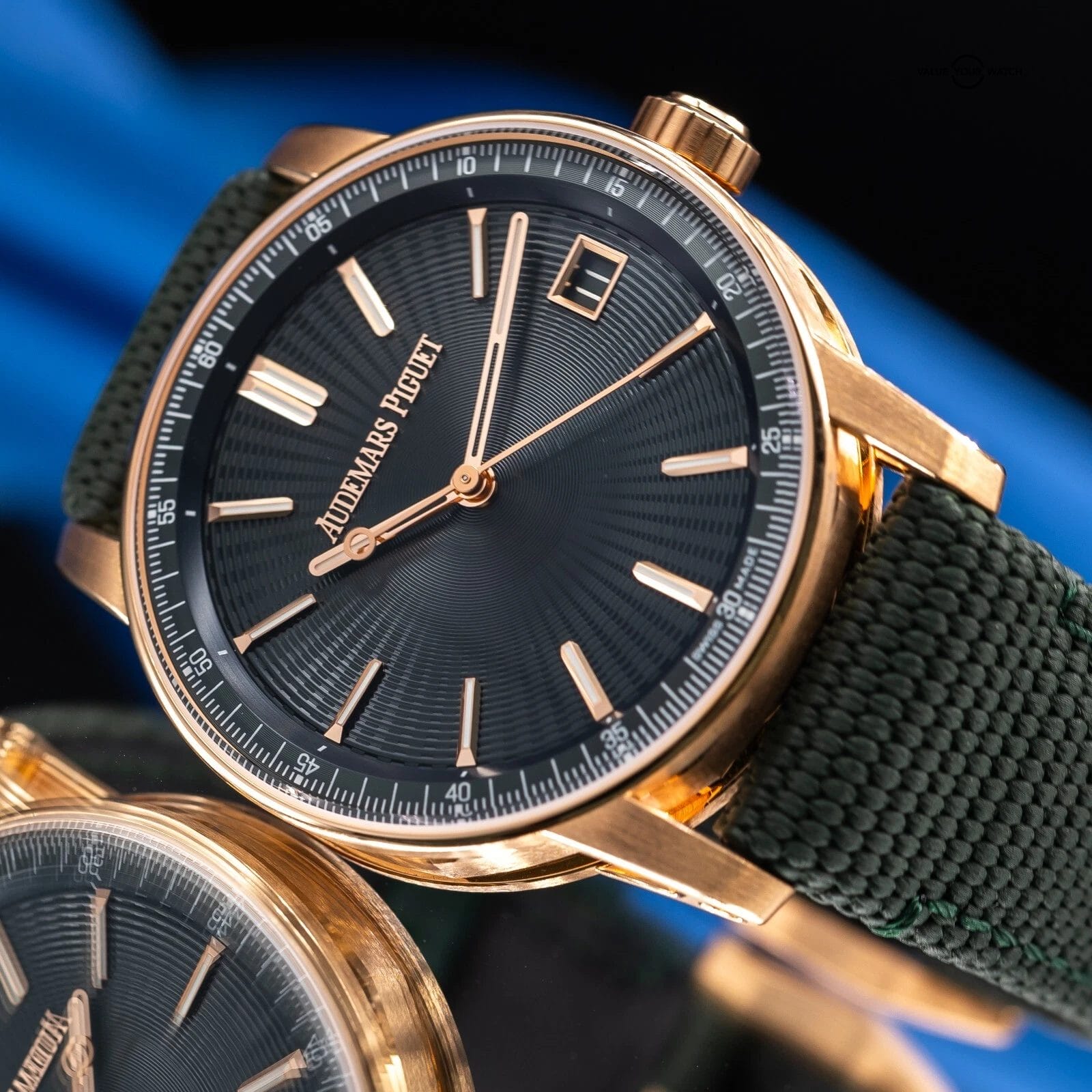 Audemars Piguet Code 11.59 18K Rose Gold Green Men's Watch -15210OR.OO.A056KB.01 - Image 5