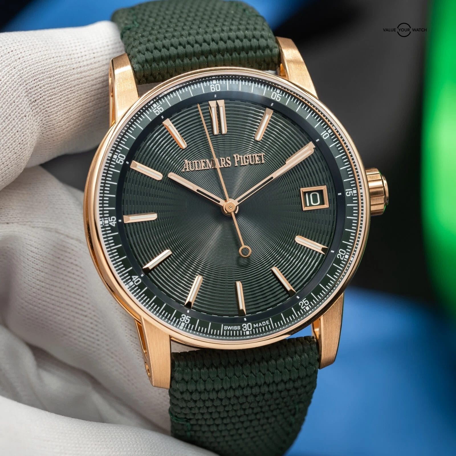 Audemars Piguet Code 11.59 18K Rose Gold Green Men's Watch -15210OR.OO.A056KB.01