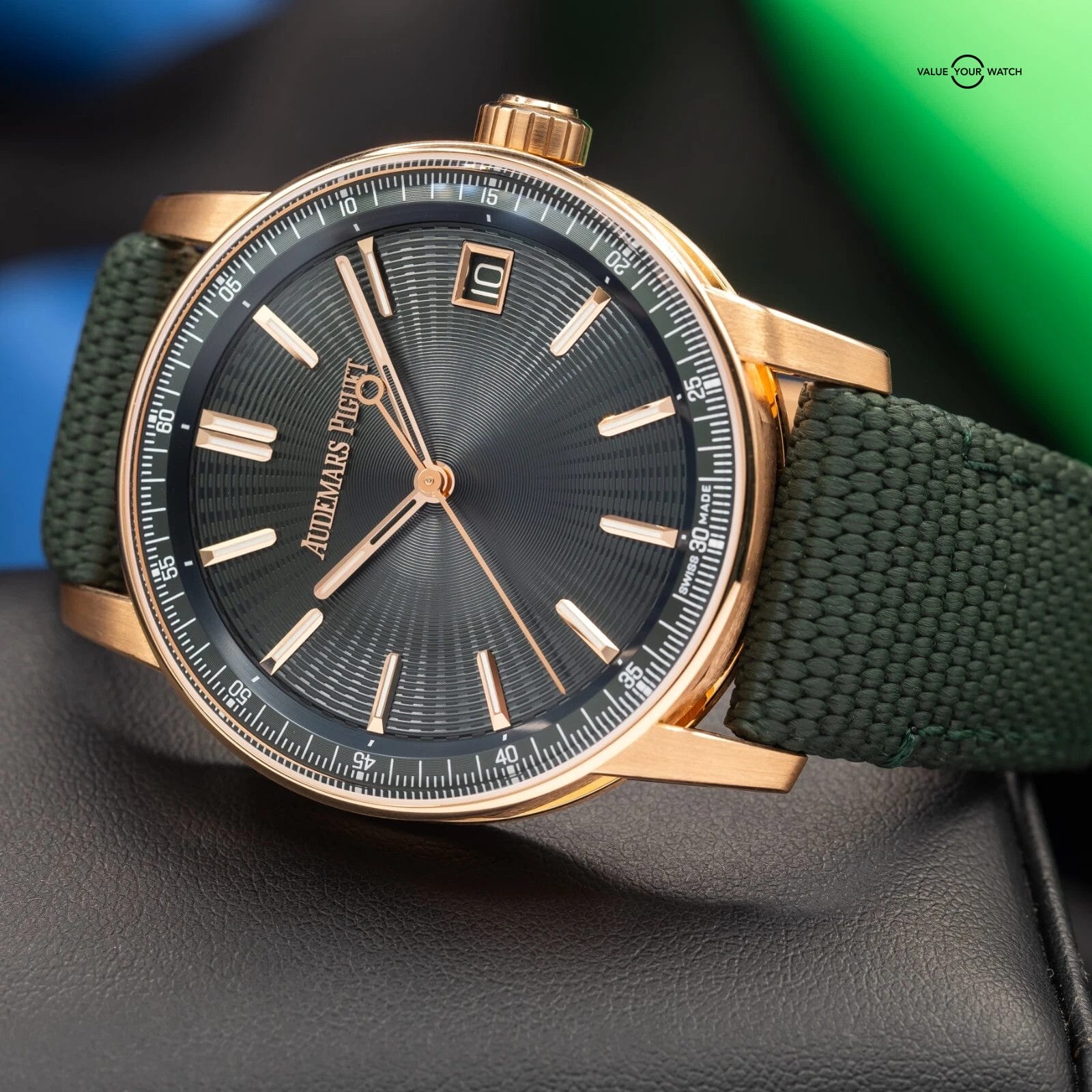 Audemars Piguet Code 11.59 18K Rose Gold Green Men's Watch -15210OR.OO.A056KB.01 - Image 16