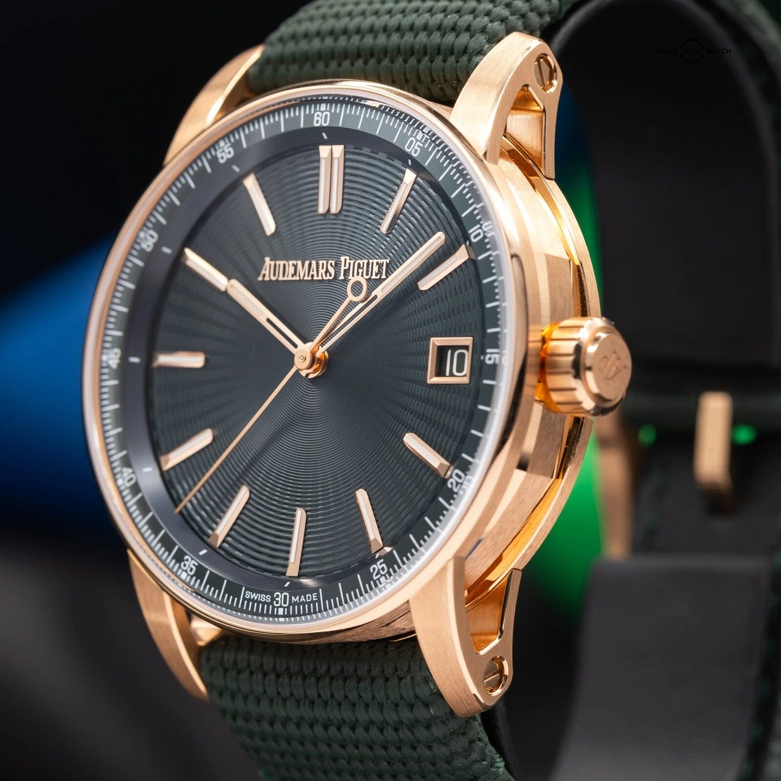 Audemars Piguet Code 11.59 18K Rose Gold Green Men's Watch -15210OR.OO.A056KB.01 - Image 12