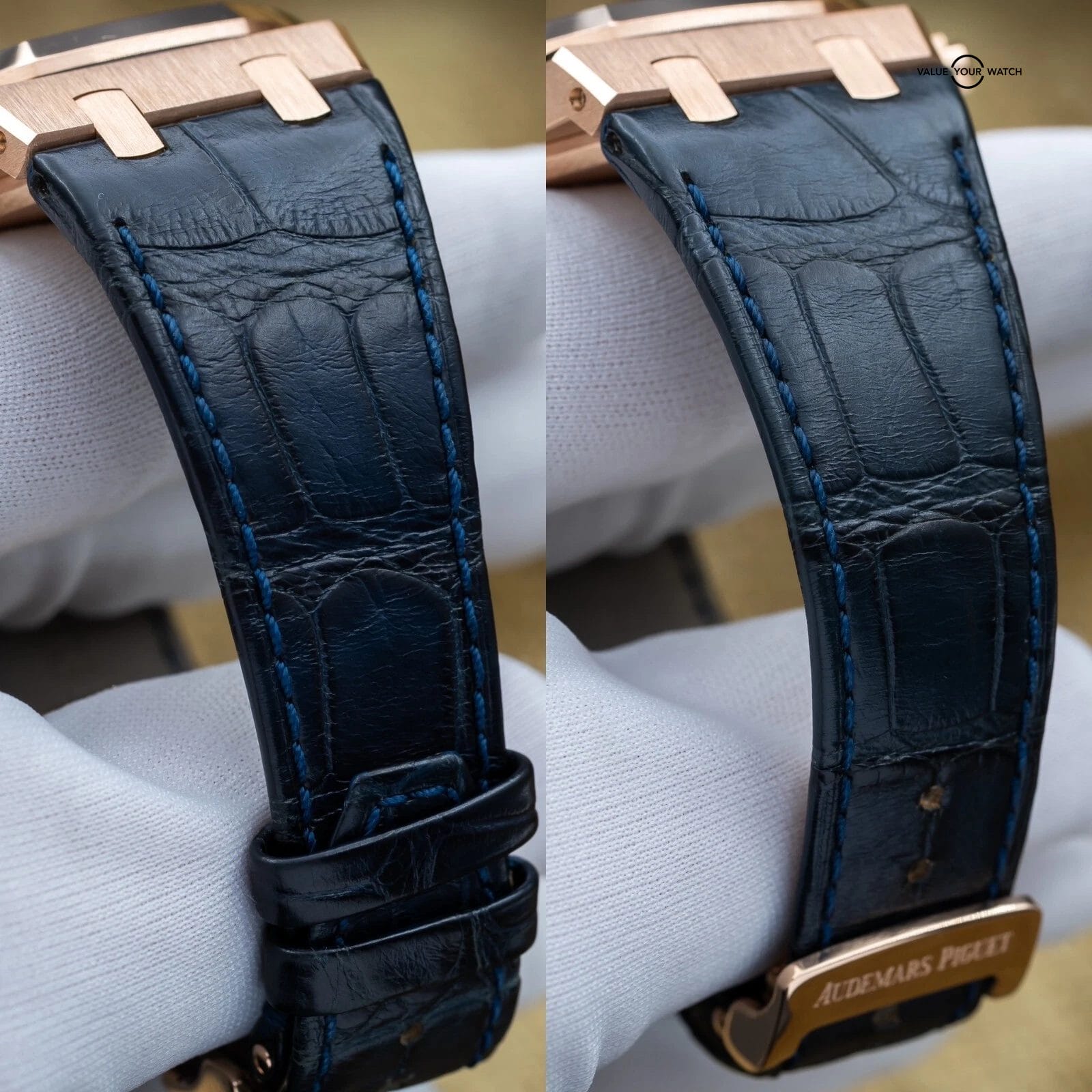 Audemars Piguet Royal Oak Chronograph 41mm Rose Gold 26331OR Blue Dial Full Set - Image 11