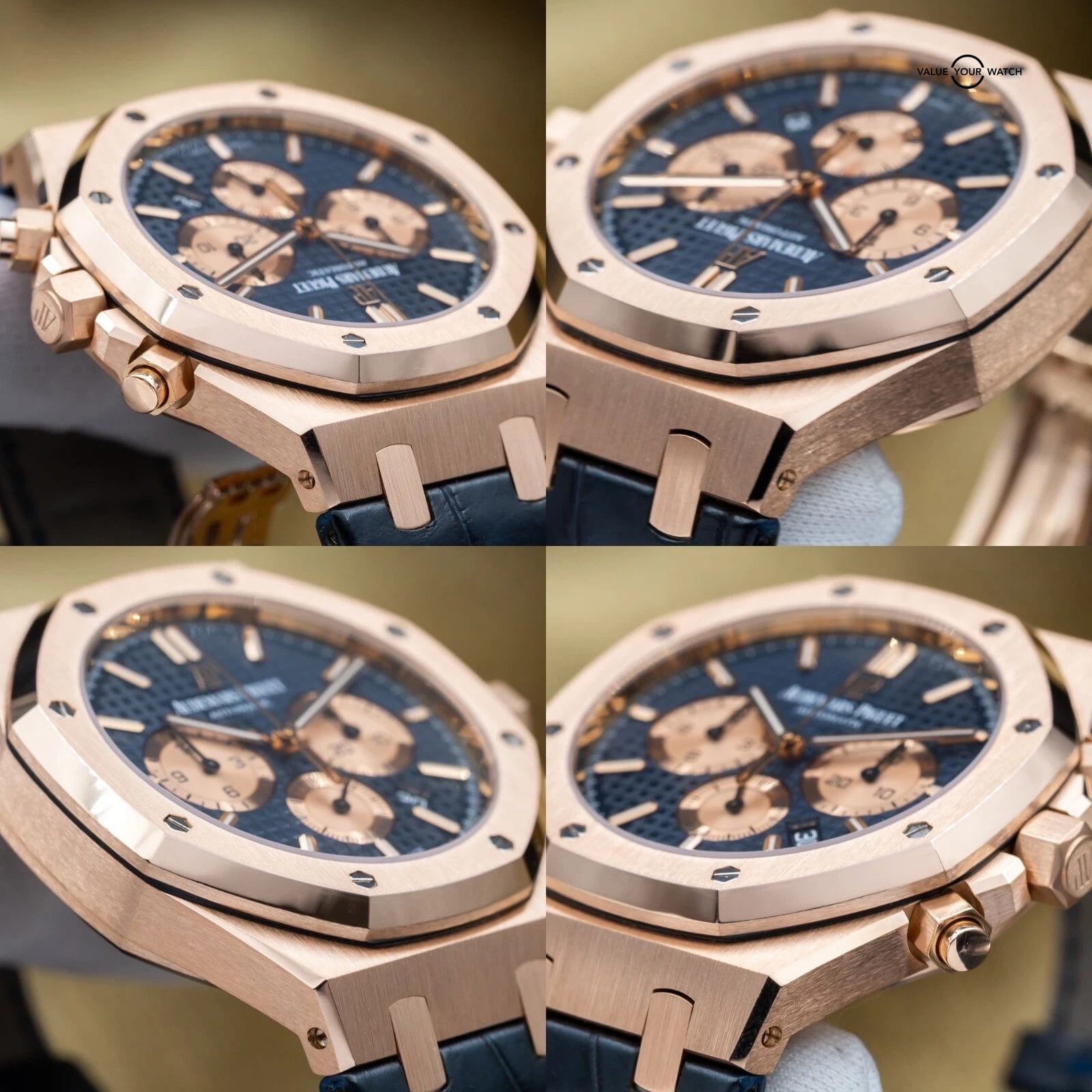 Audemars Piguet Royal Oak Chronograph 41mm Rose Gold 26331OR Blue Dial Full Set - Image 12