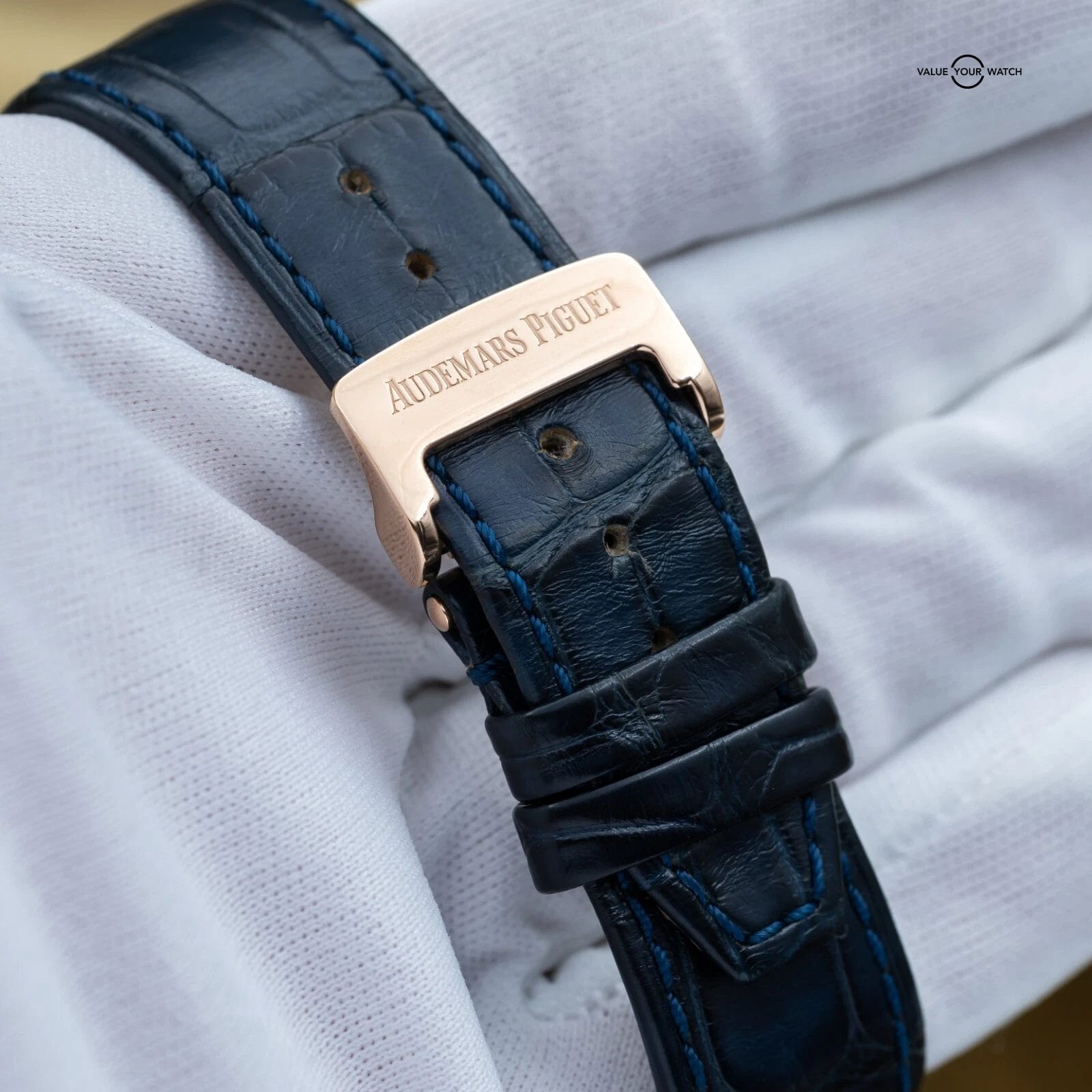 Audemars Piguet Royal Oak Chronograph 41mm Rose Gold 26331OR Blue Dial Full Set - Image 17