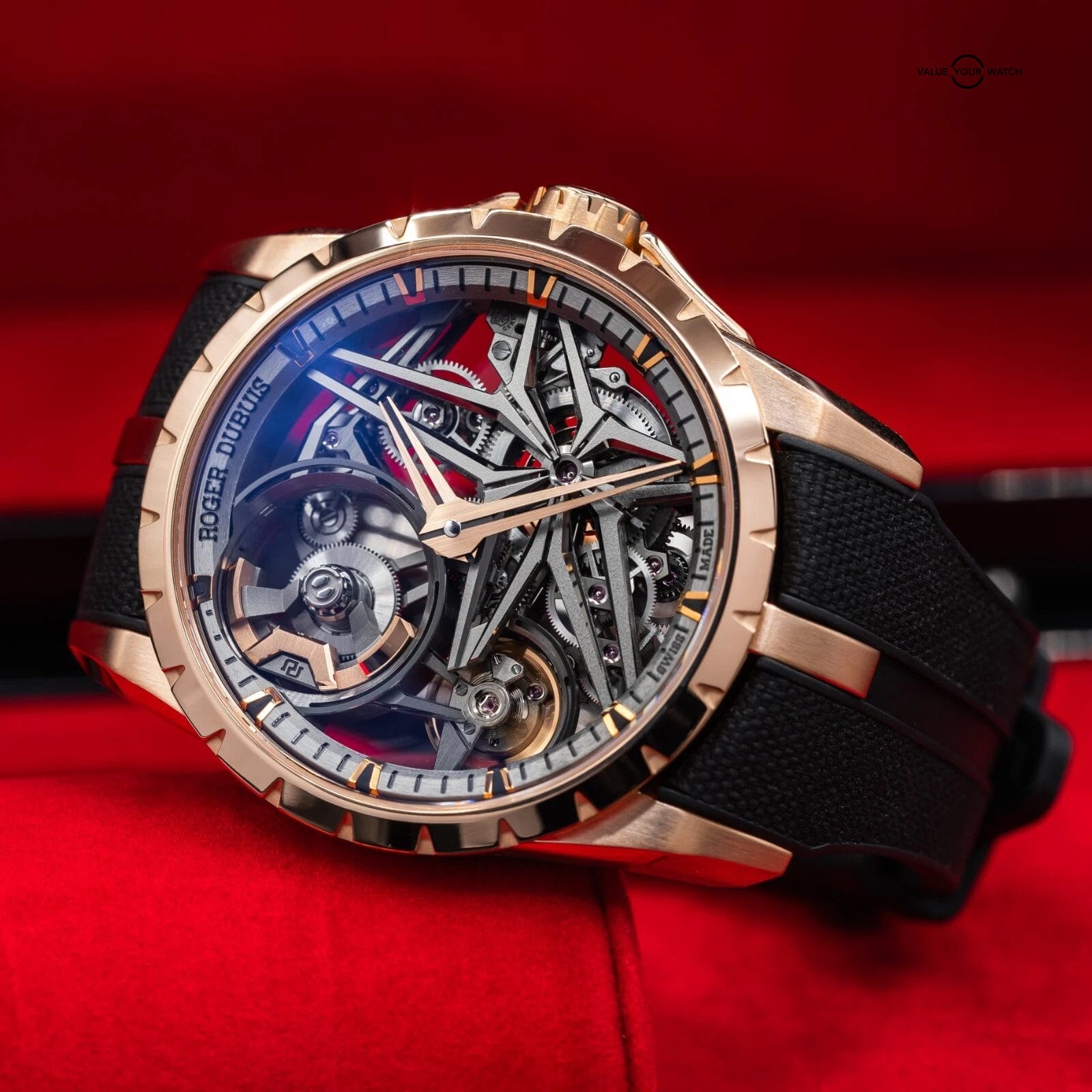 Roger Dubuis Excalibur Monobalancier Skeleton Dial 42mm Rose Gold Mens Watch - Image 3
