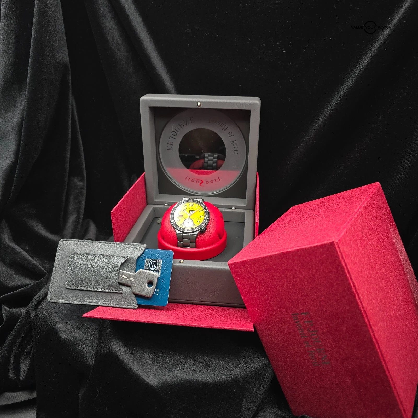 F. P. Journe Octa S Linesport Titanium w/ Yellow dial, rubber bumpers. Full set! - Image 2