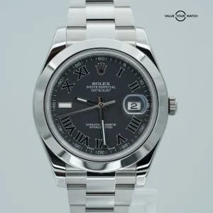 Rolex Datejust II 116300 41mm Black Roman Dial Stainless Steel BOXES/PAPERS
