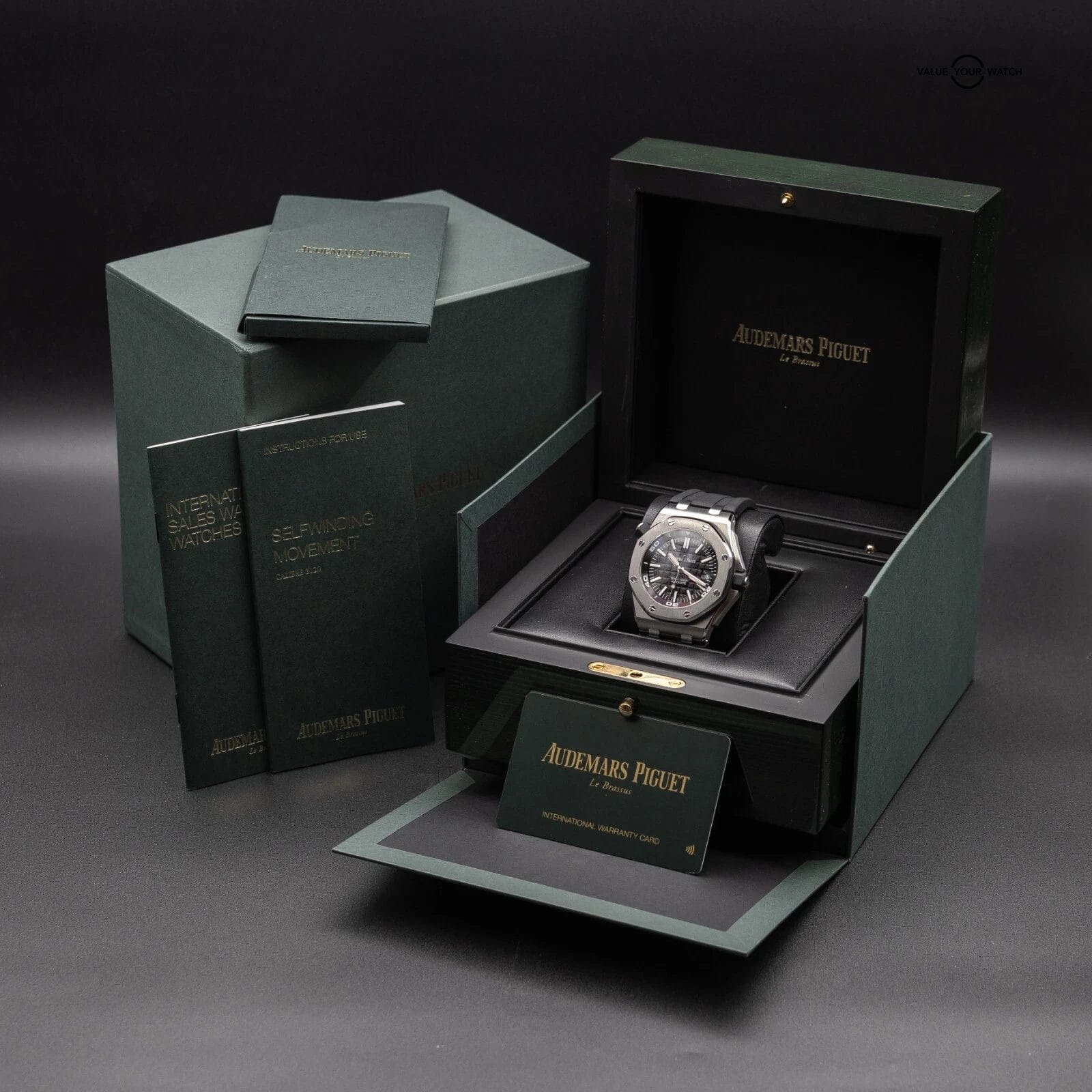 Audemars Piguet Royal Oak Offshore Diver 42mm Black Dial AP 15710ST - Full Set - Image 11