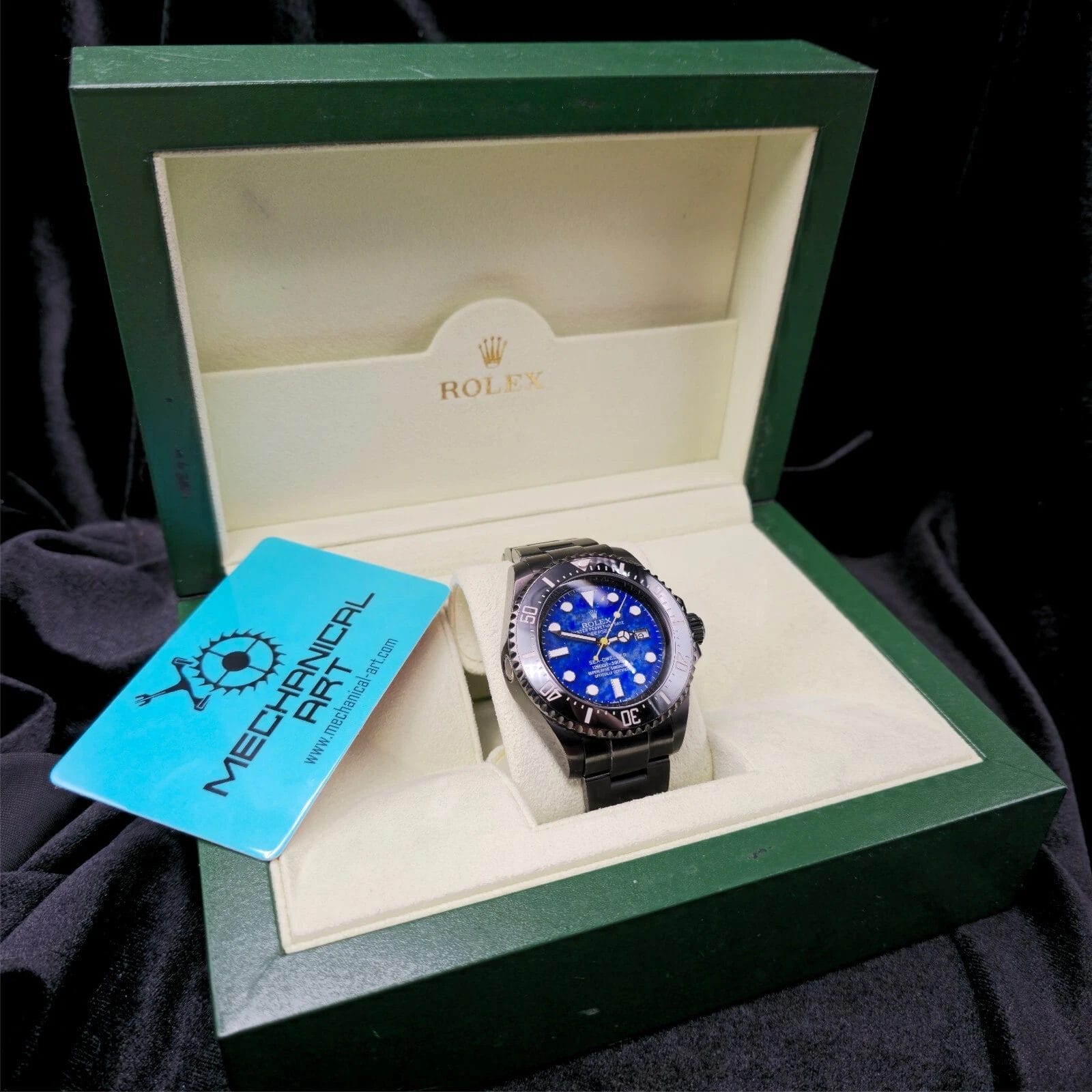 Rolex Sea Dweller Deepsea with custom Lapis Lazuli stone Dial, 44mm Black PVD - Image 2