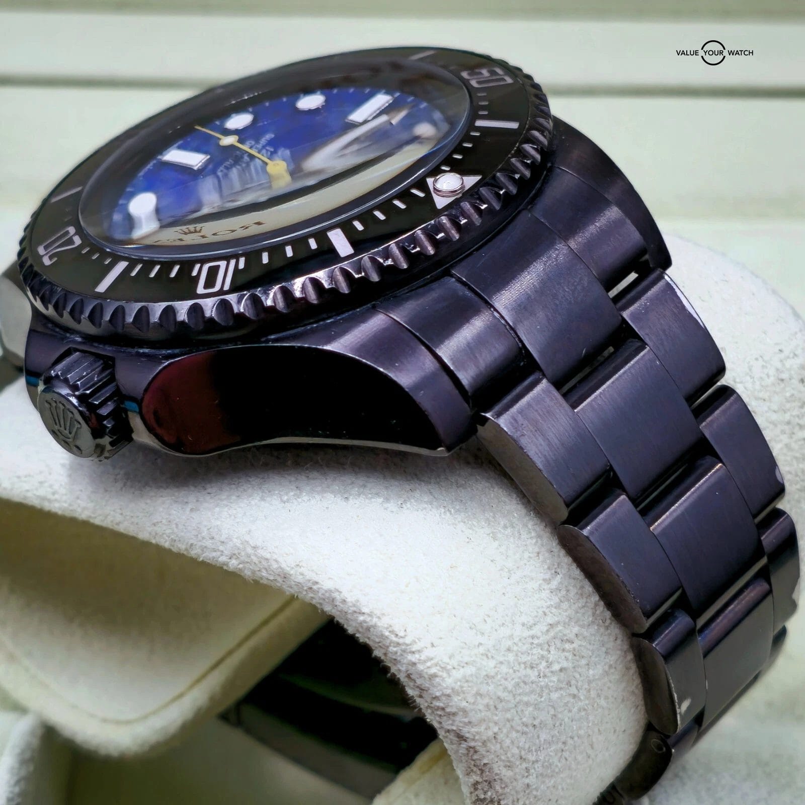 Rolex Sea Dweller Deepsea with custom Lapis Lazuli stone Dial, 44mm Black PVD - Image 4