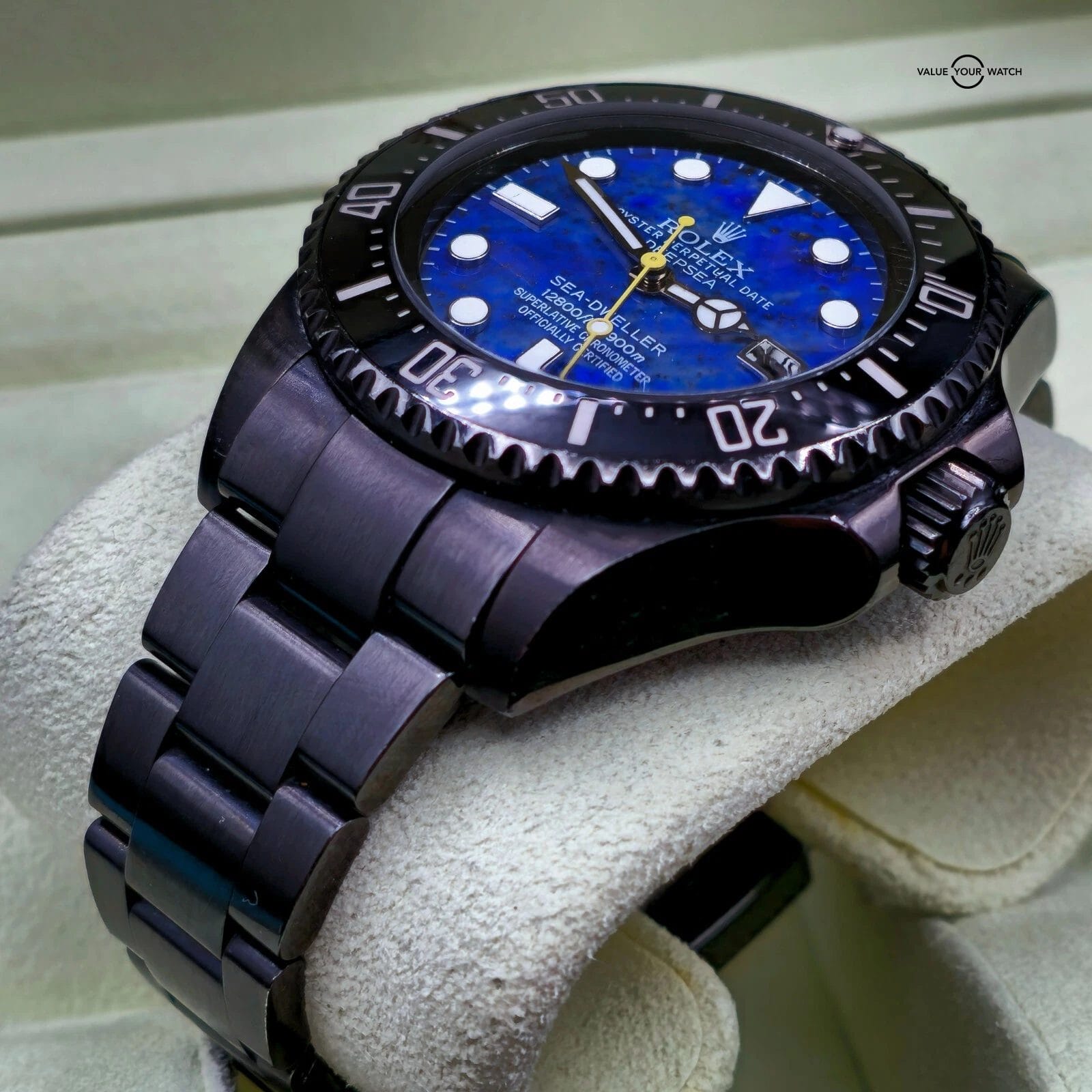 Rolex Sea Dweller Deepsea with custom Lapis Lazuli stone Dial, 44mm Black PVD - Image 5