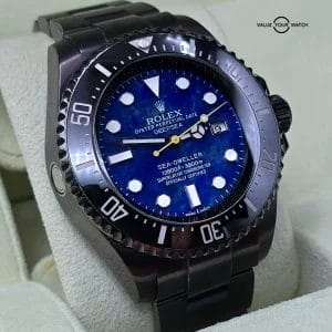Rolex Sea Dweller Deepsea with custom Lapis Lazuli stone Dial, 44mm Black PVD