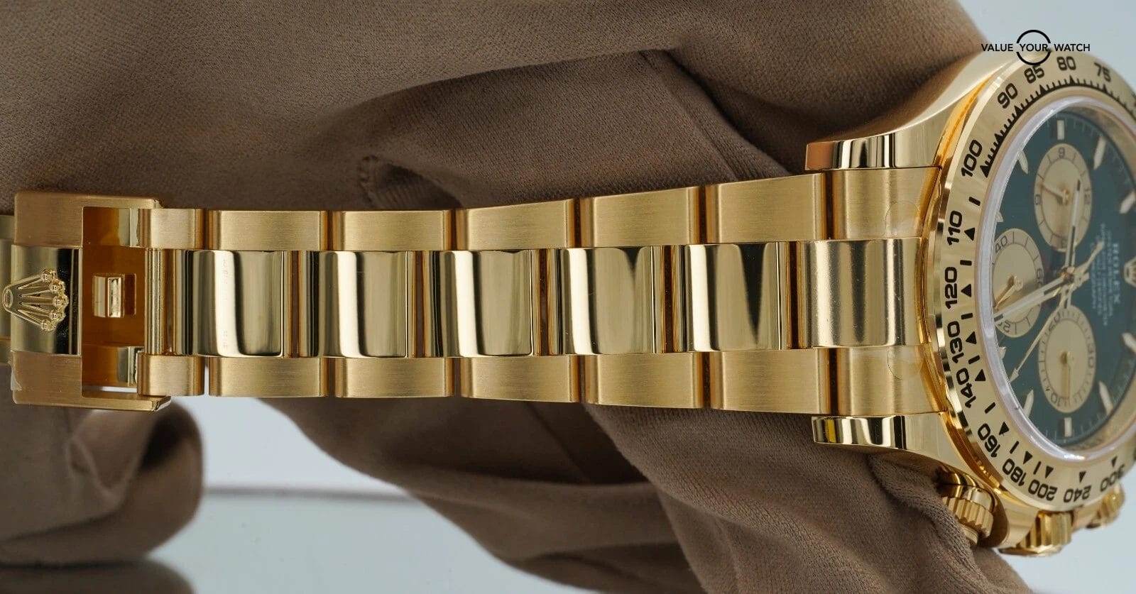 2025 Rolex Daytona John Mayer Yellow Gold Green Dial BOXES/PAPERS! - Image 13