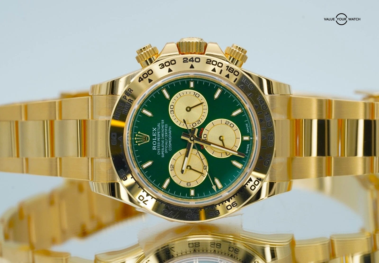 2025 Rolex Daytona John Mayer Yellow Gold Green Dial BOXES/PAPERS! - Image 16