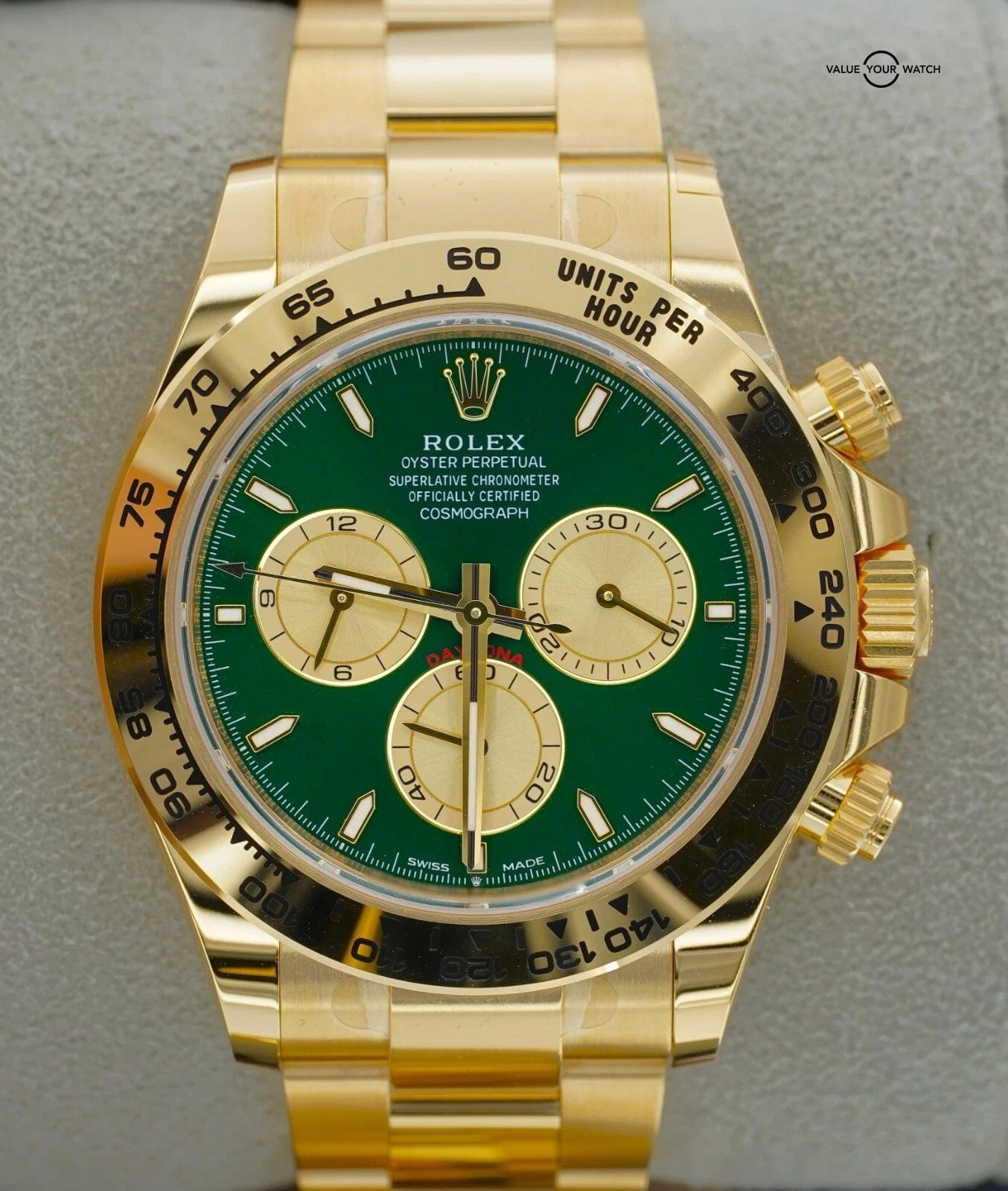 2025 Rolex Daytona John Mayer Yellow Gold Green Dial BOXES/PAPERS! - Image 17