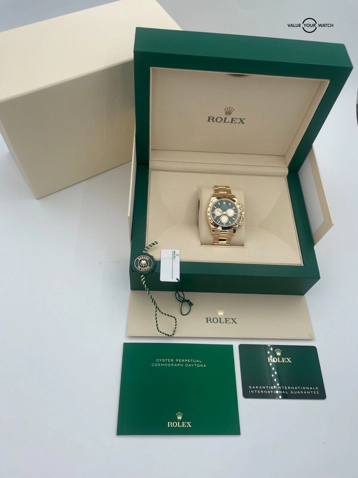 2025 Rolex Daytona John Mayer Yellow Gold Green Dial BOXES/PAPERS! - Image 20