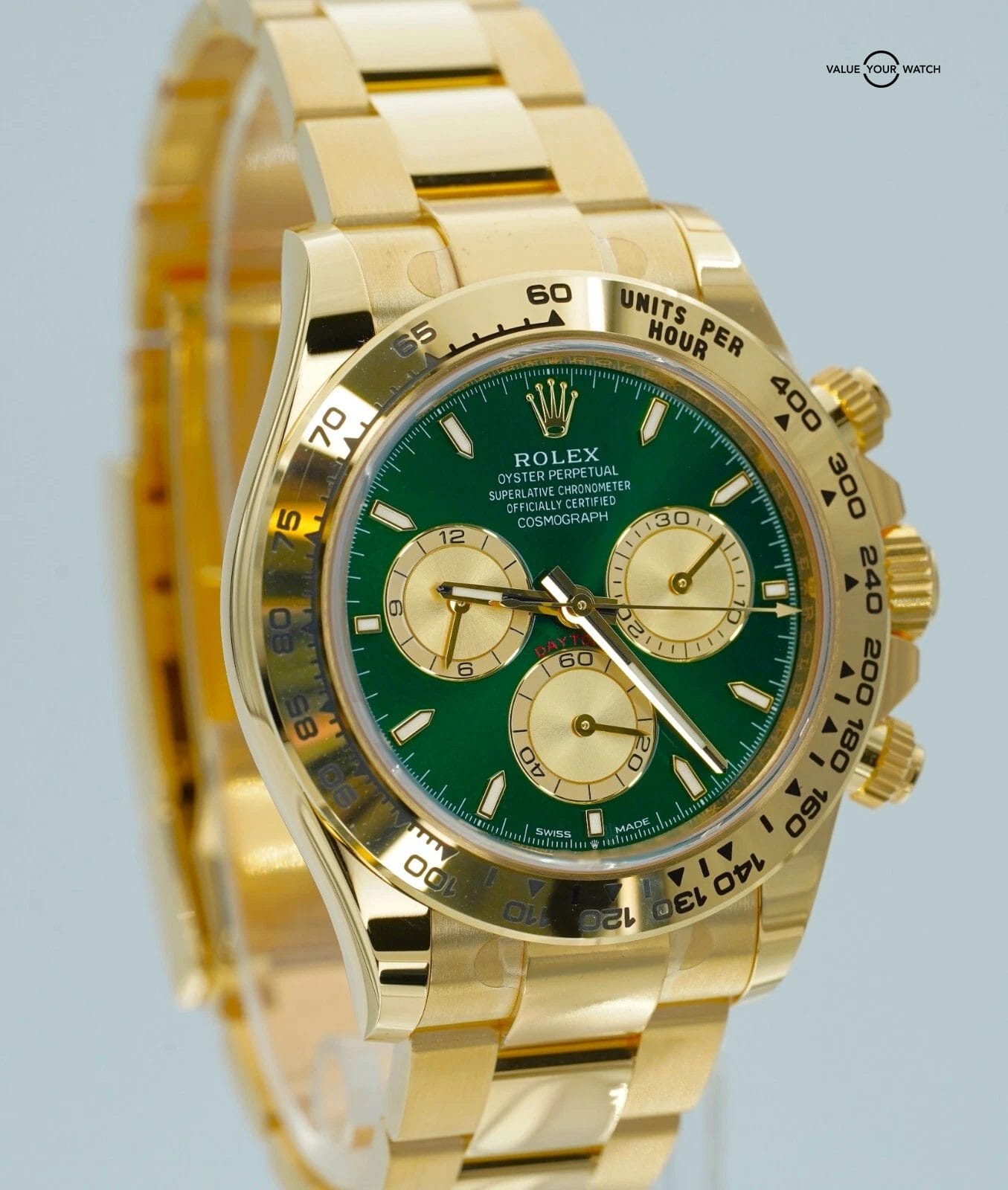 2025 Rolex Daytona John Mayer Yellow Gold Green Dial BOXES/PAPERS! - Image 21