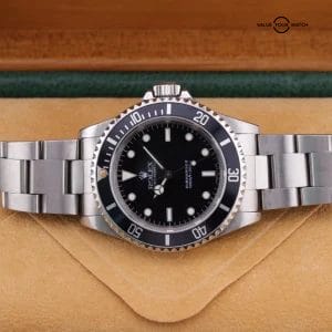 Rolex Submariner No-Date 2 Line Dial 14060 Steel Black 40mm Box & Papers