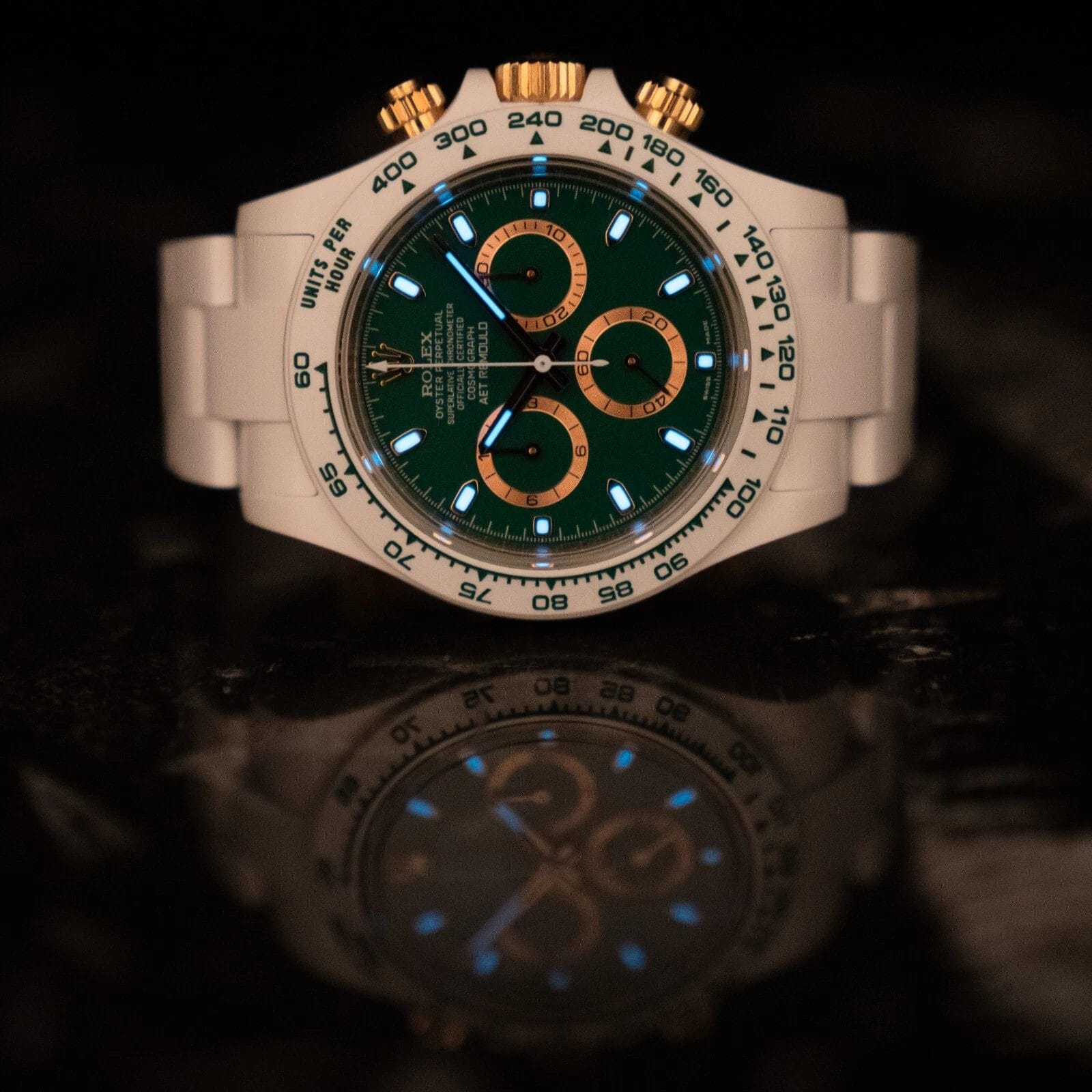AET Remould Rolex Daytona British Racing Green 1/18 Limited Edition Ceramic 40mm - Image 3