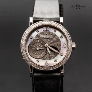 Patek Philippe Ladies Calatrava Moonphase 4958G-010 Pearl Grey Dial 31mm