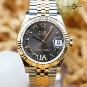 Rolex Datejust 31 Two-Tone Gold Steel Grey – Diamond Fluted Jubilee 278273 Full