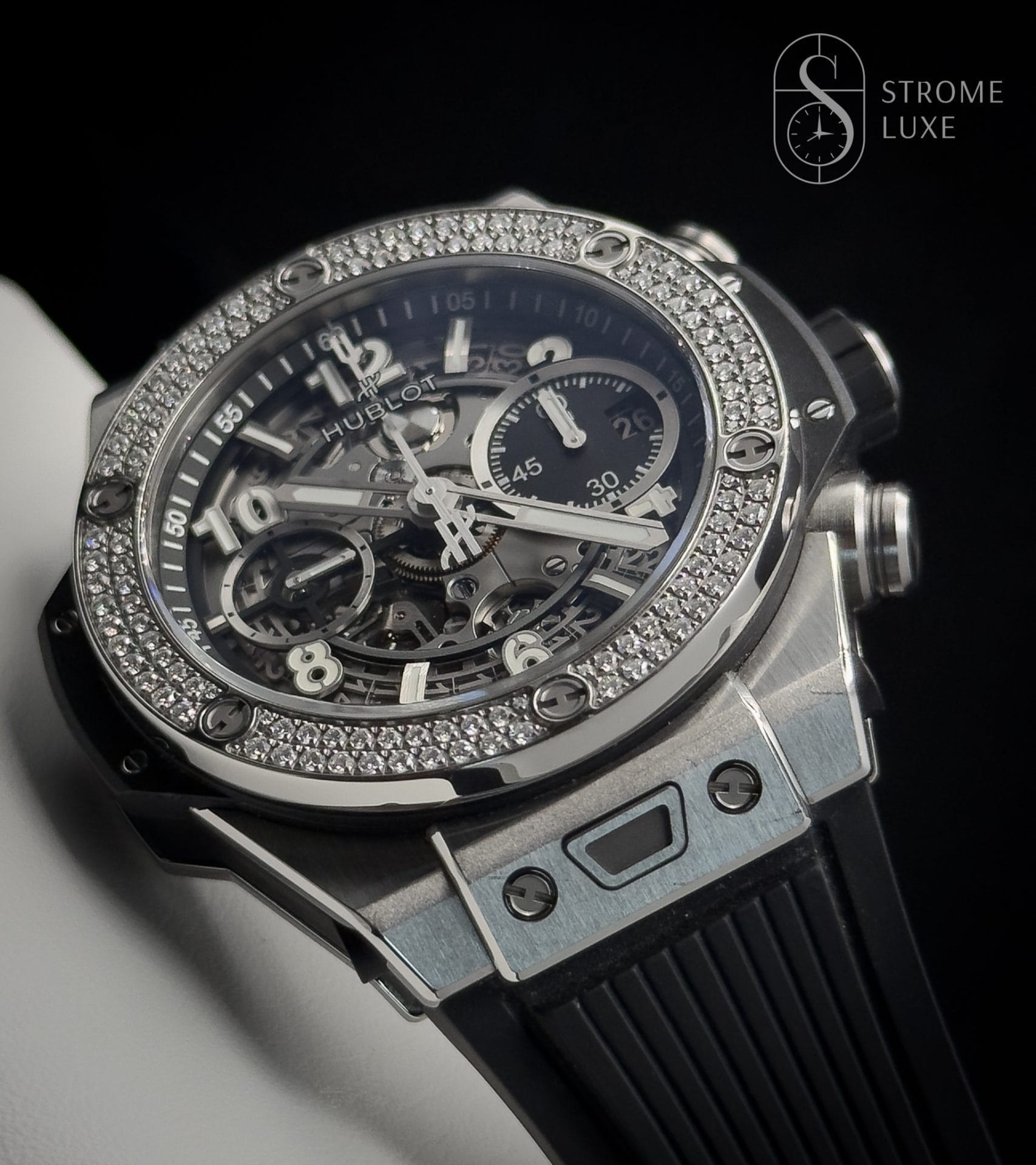 Hublot Big Bang Unico 42 Titanium 441.NX.1171.RX.1104 Factory Diamonds B&P w/ extra strap & travel pouch - Image 7