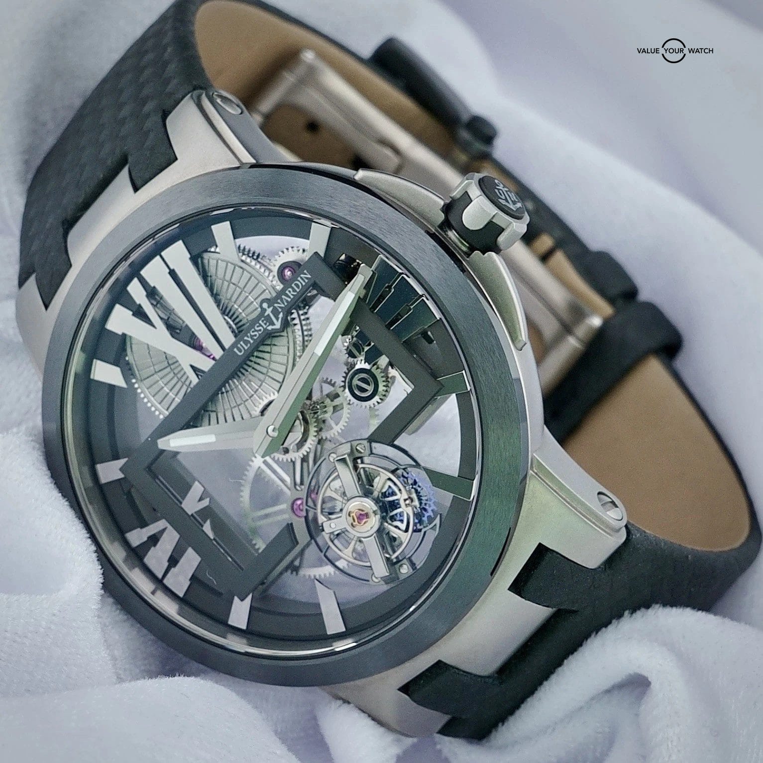 Ulysse Nardin Executive Skeleton Tourbillon 1713-139 Titanium 45mm, Full Set - Image 12