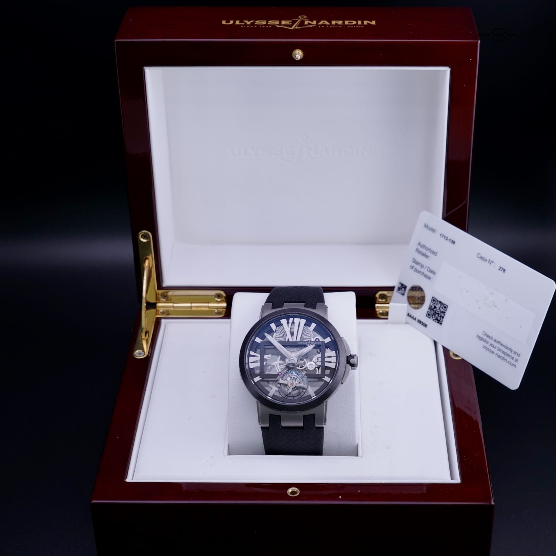 Ulysse Nardin Executive Skeleton Tourbillon 1713-139 Titanium 45mm, Full Set - Image 13