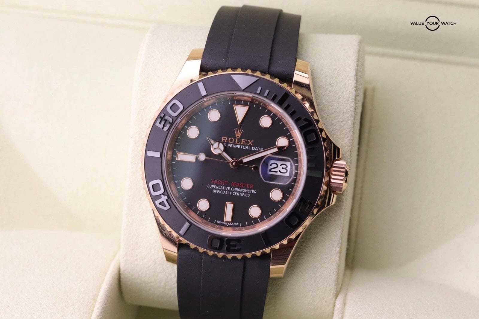 Rolex Yacht-Master 116655 Everrose Gold x OysterFlex | Double Boxed + Warranty - Image 16