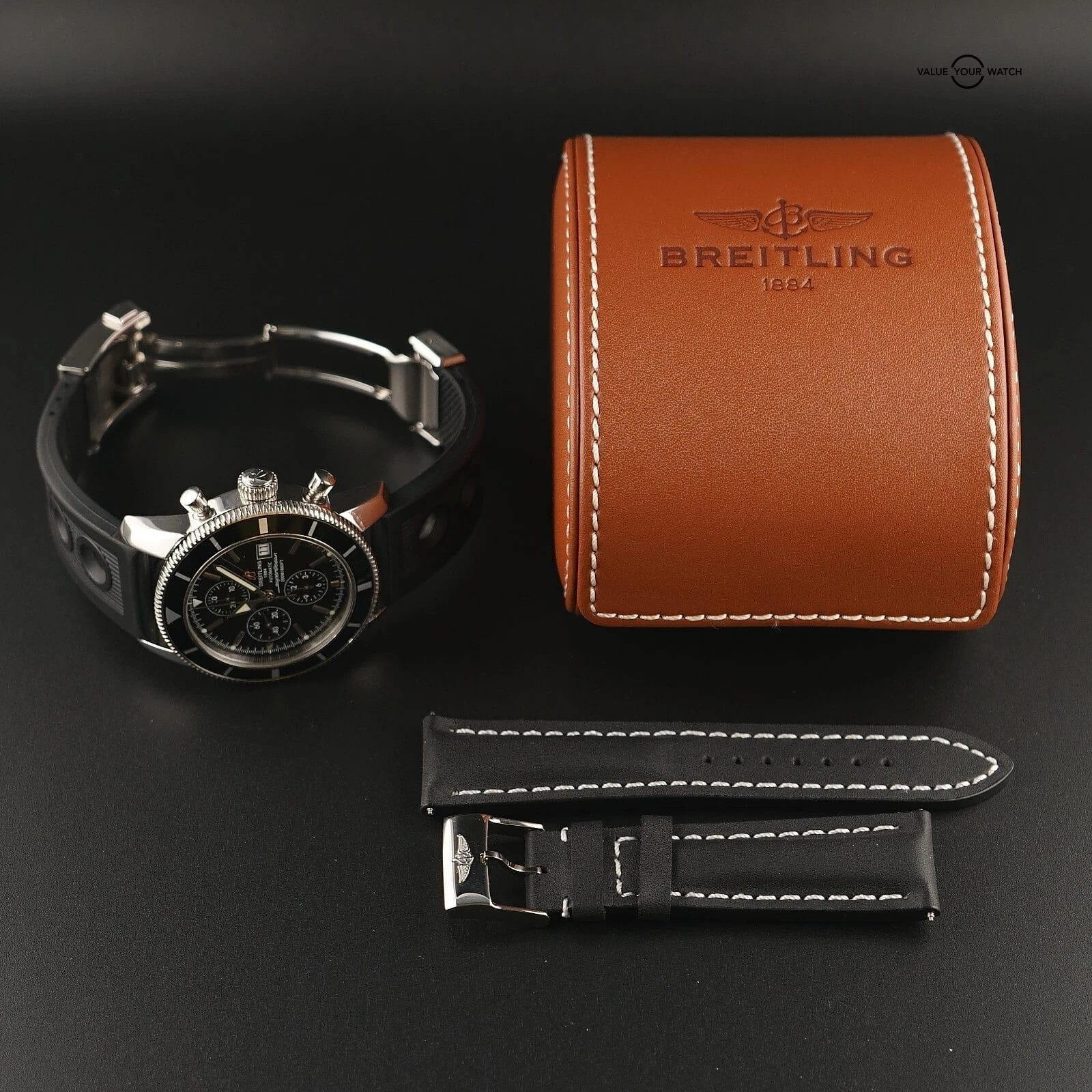 BREITLING Superocean Heritage A13320 46MM Chronograph, Extra Strap, Box & Papers - Image 11