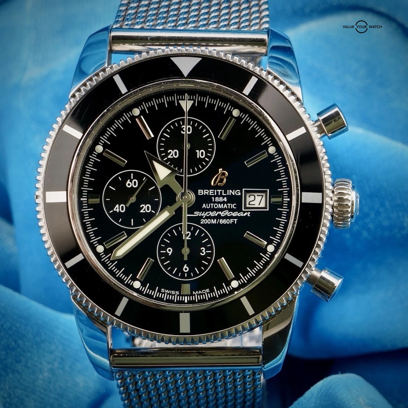 BREITLING Superocean Heritage A13320 46MM Chronograph, Extra Strap, Box & Papers - Image 2