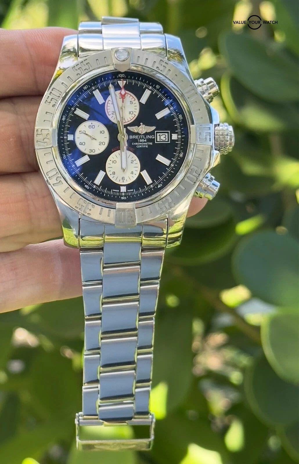 BREITLING SUPER AVENGER A13371 - 48MM, FULL SET, Steel Bracelet & 2 Extra Straps - Image 16