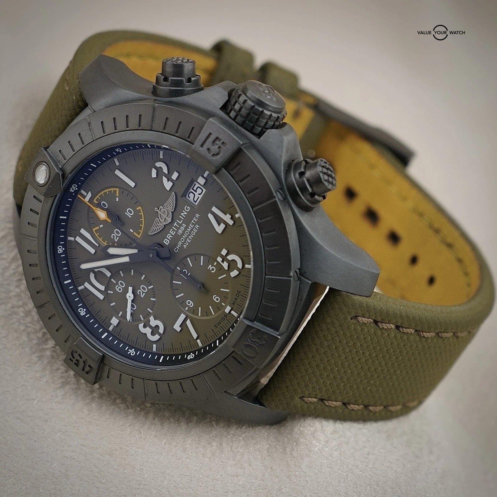 Breitling Avenger 45MM Night Mission Military Green V13317 Chronograph Watch - Image 4