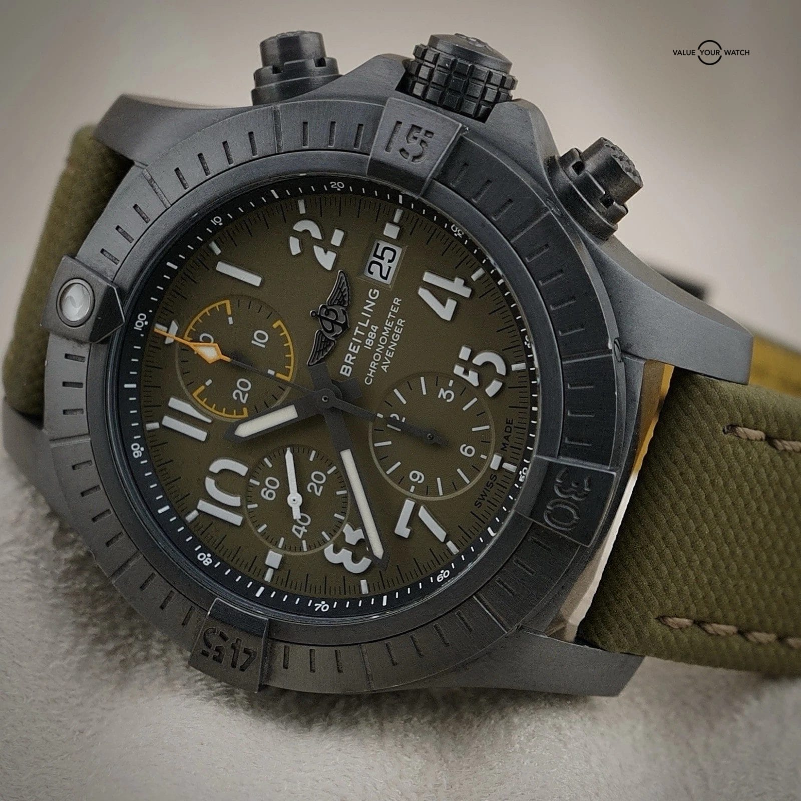Breitling Avenger 45MM Night Mission Military Green V13317 Chronograph Watch - Image 15