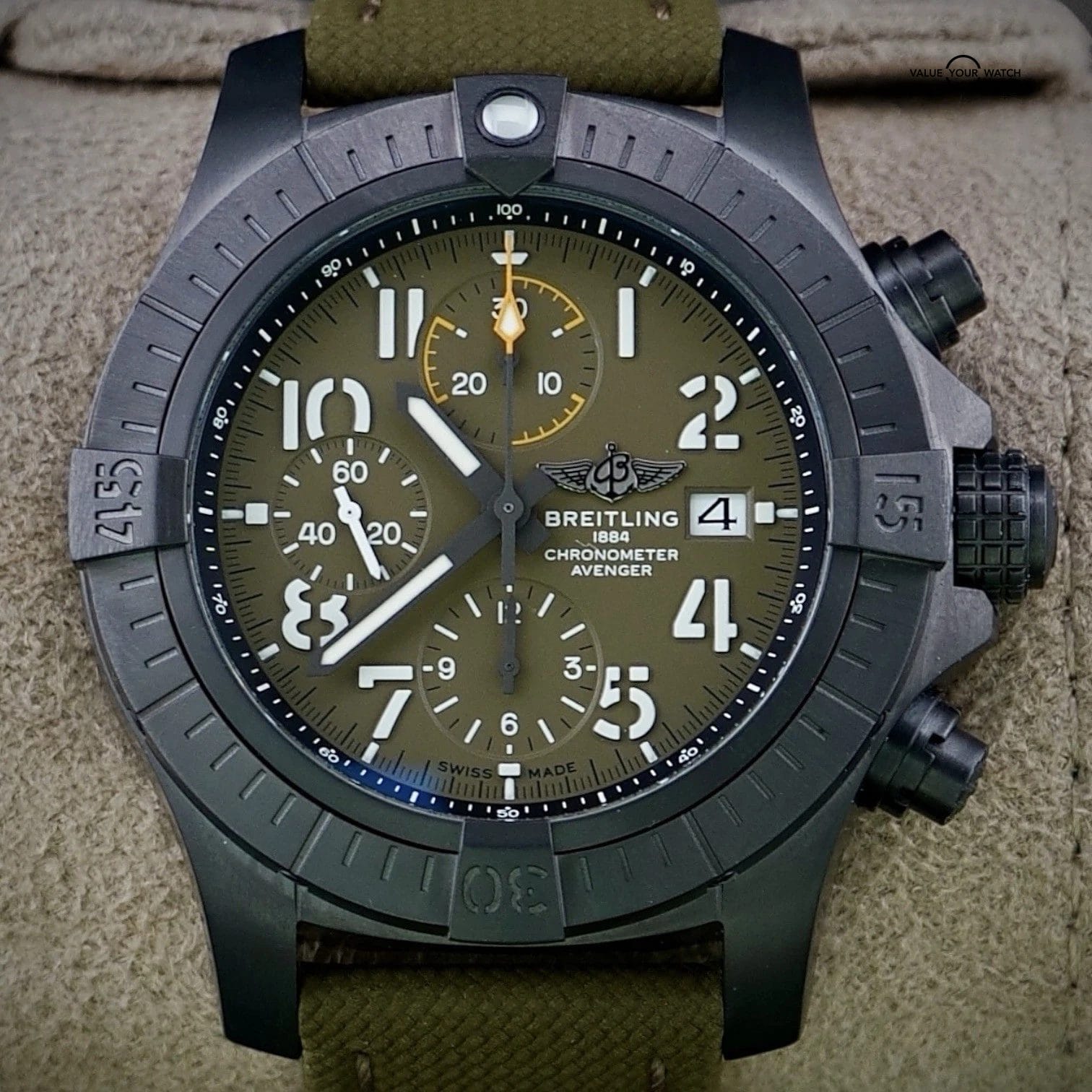 Breitling Avenger 45MM Night Mission Military Green V13317 Chronograph Watch - Image 16