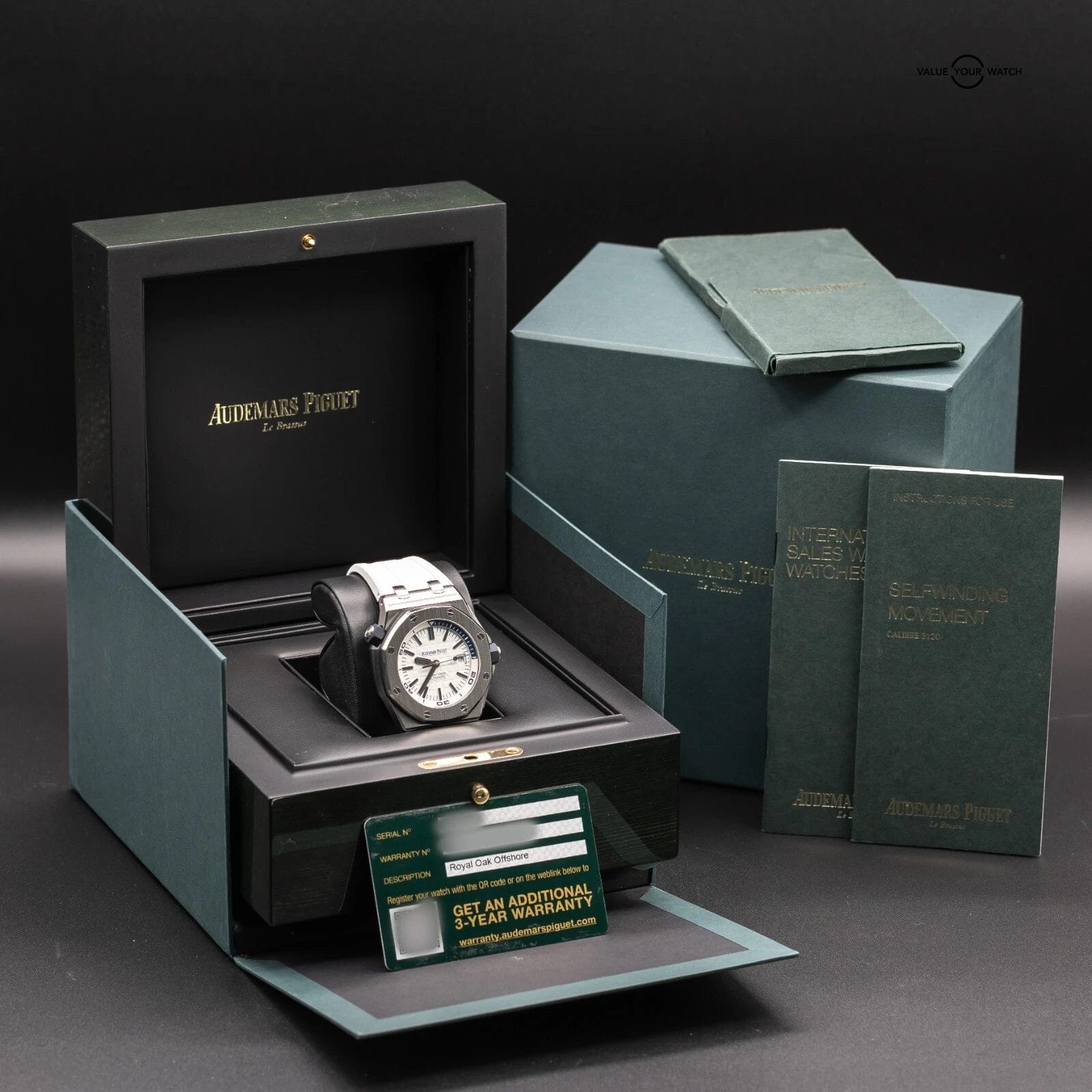 Audemars Piguet Royal Oak Offshore White Blue Accents Men's Diver Watch 15710ST - Image 2