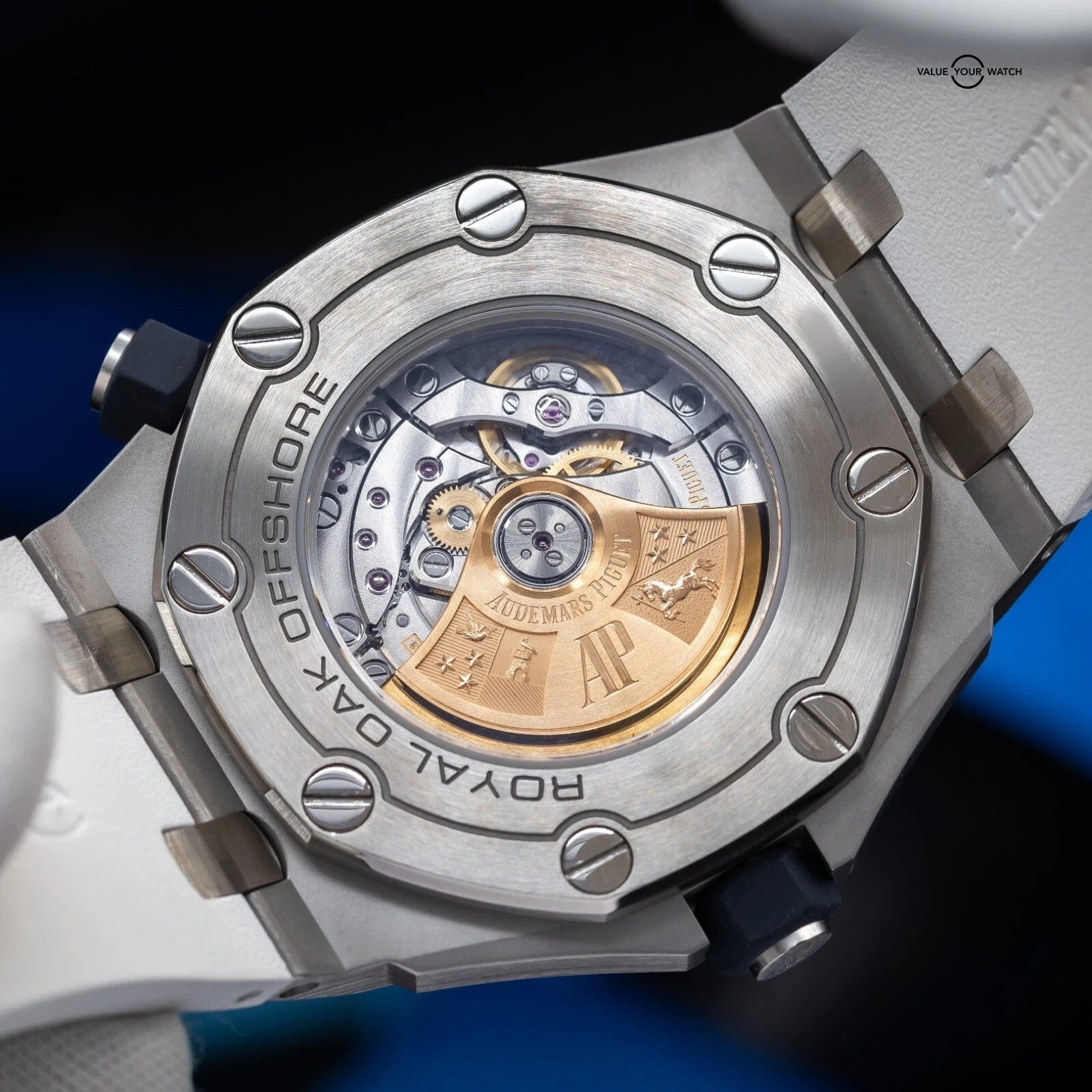 Audemars Piguet Royal Oak Offshore White Blue Accents Men's Diver Watch 15710ST - Image 3