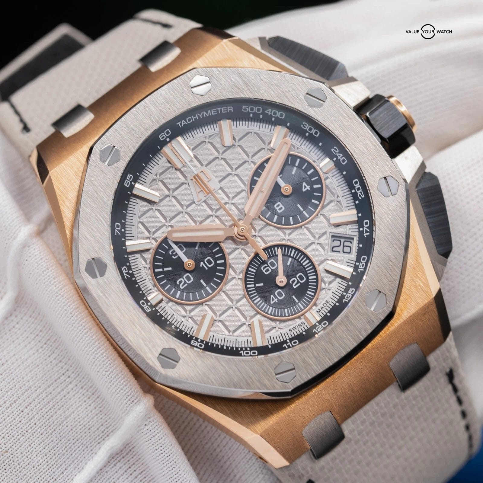 Audemars Piguet Royal Oak Offshore Rose Gold Ceramic Silver 26420OI.OO.A015VE.01 - Image 6