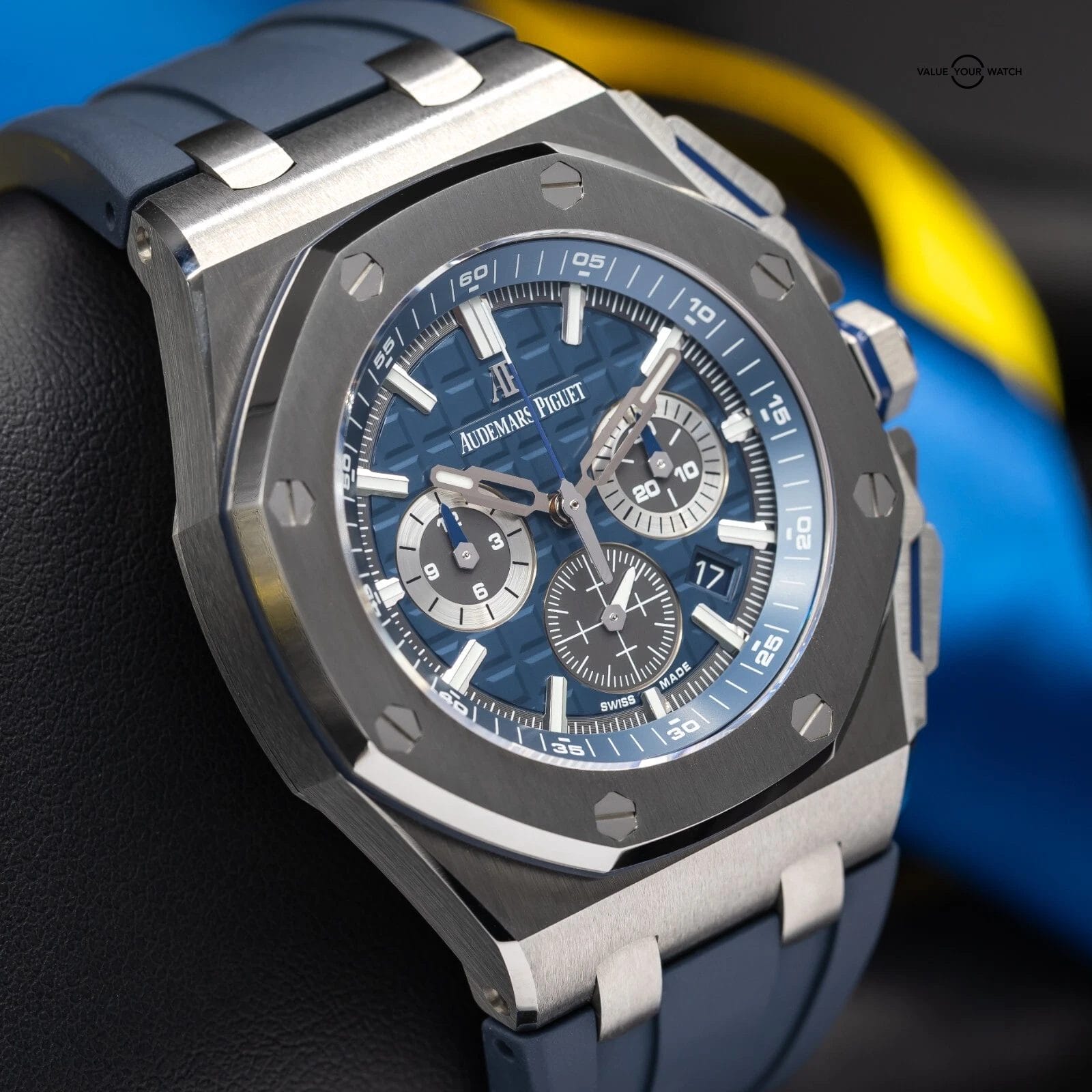 Audemars Piguet Royal Oak Offshore Chronograph Blue Dial 42mm 26480TI Full Set - Image 3