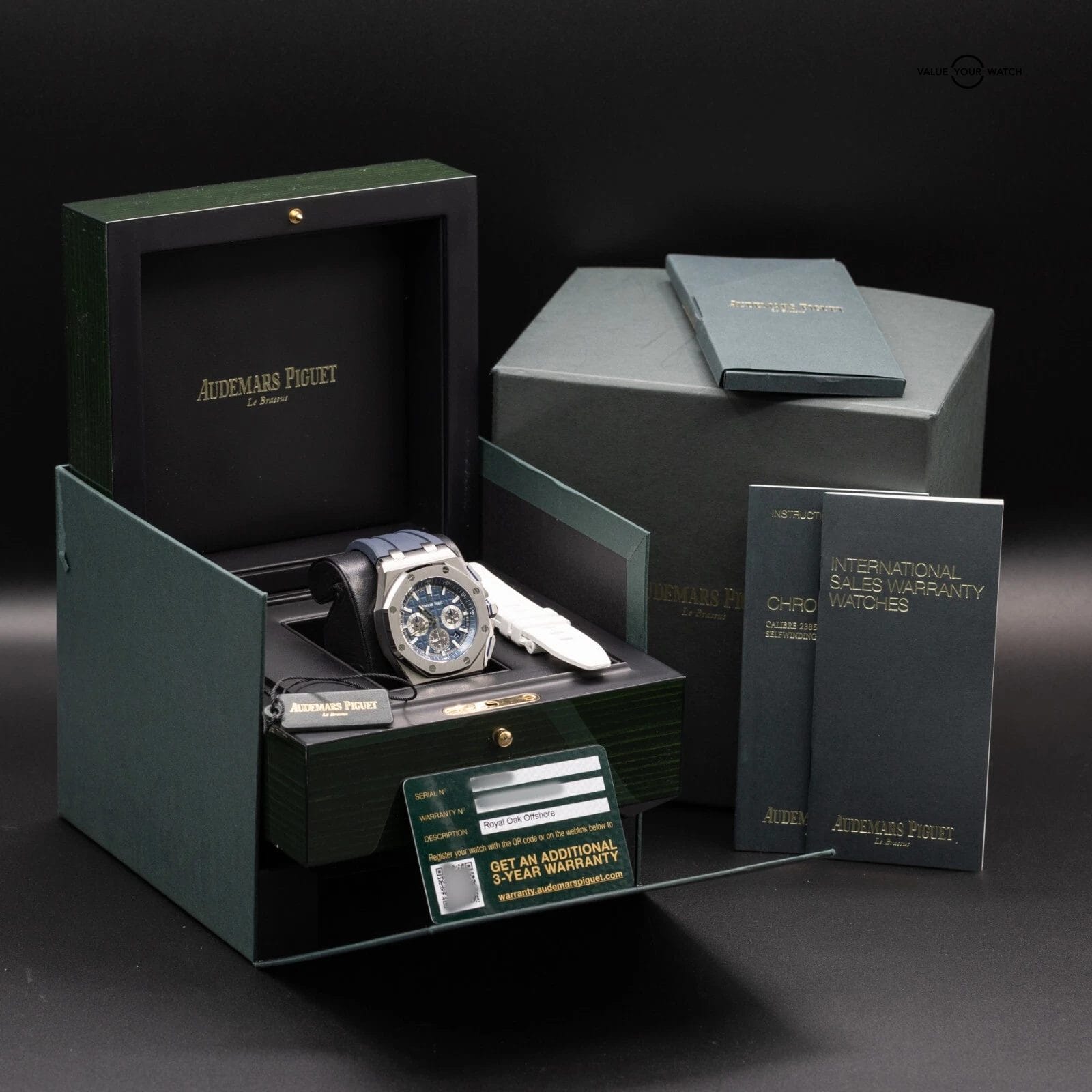 Audemars Piguet Royal Oak Offshore Chronograph Blue Dial 42mm 26480TI Full Set - Image 4